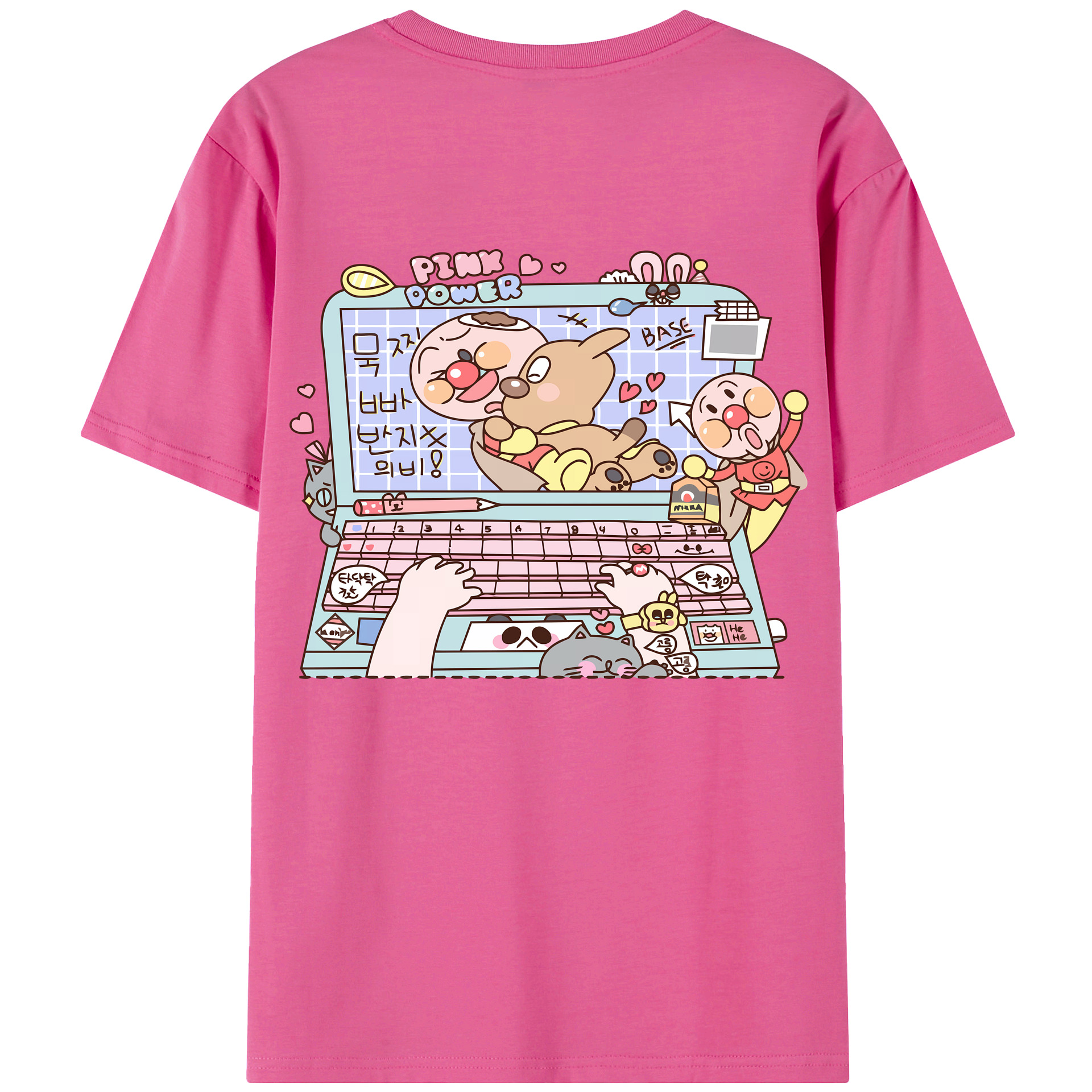 （画像用） アンパンマン Anpanman レディース半袖Tシャツ(バックプリント)