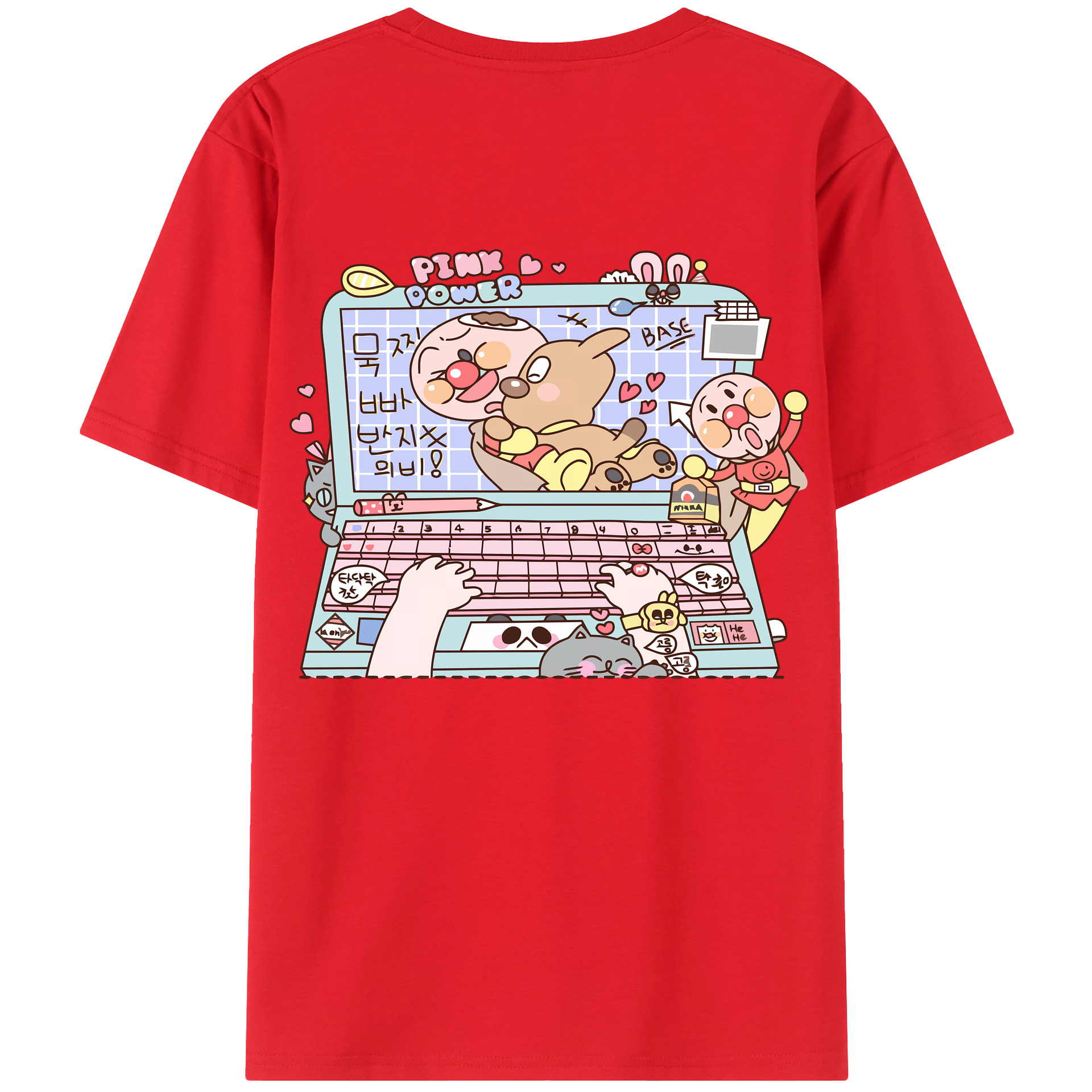 （画像用） アンパンマン Anpanman レディース半袖Tシャツ(バックプリント)