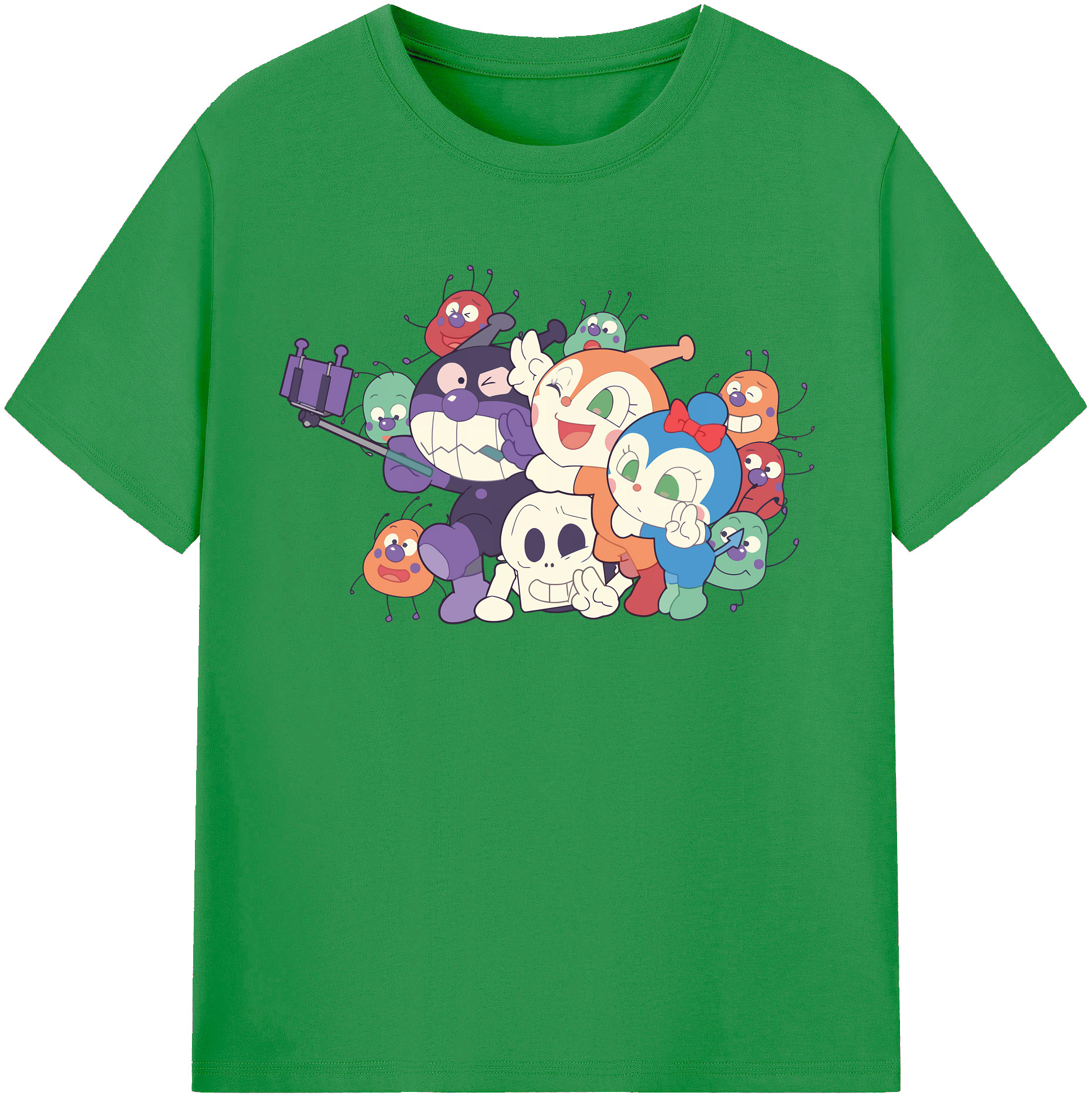 （画像用） アンパンマン Anpanman レディースカジュアルプリントTシャツ（綿100％）
