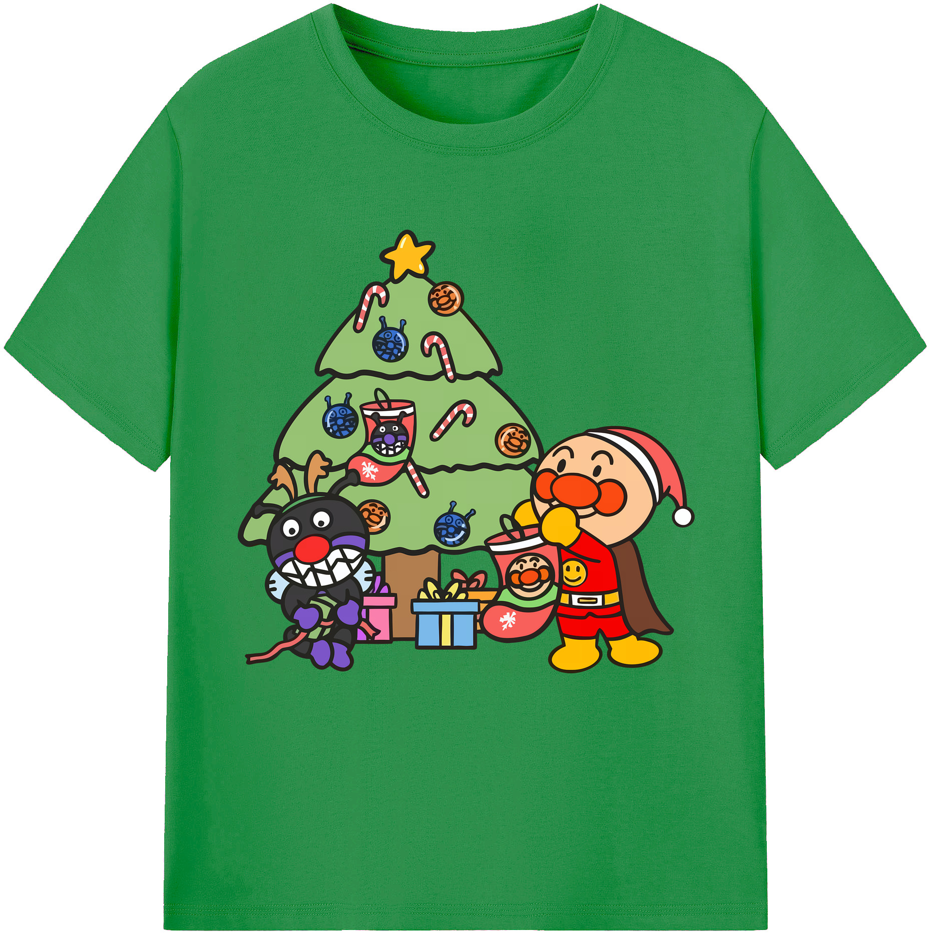 （画像用） アンパンマン Anpanman レディースカジュアルプリントTシャツ（綿100％）