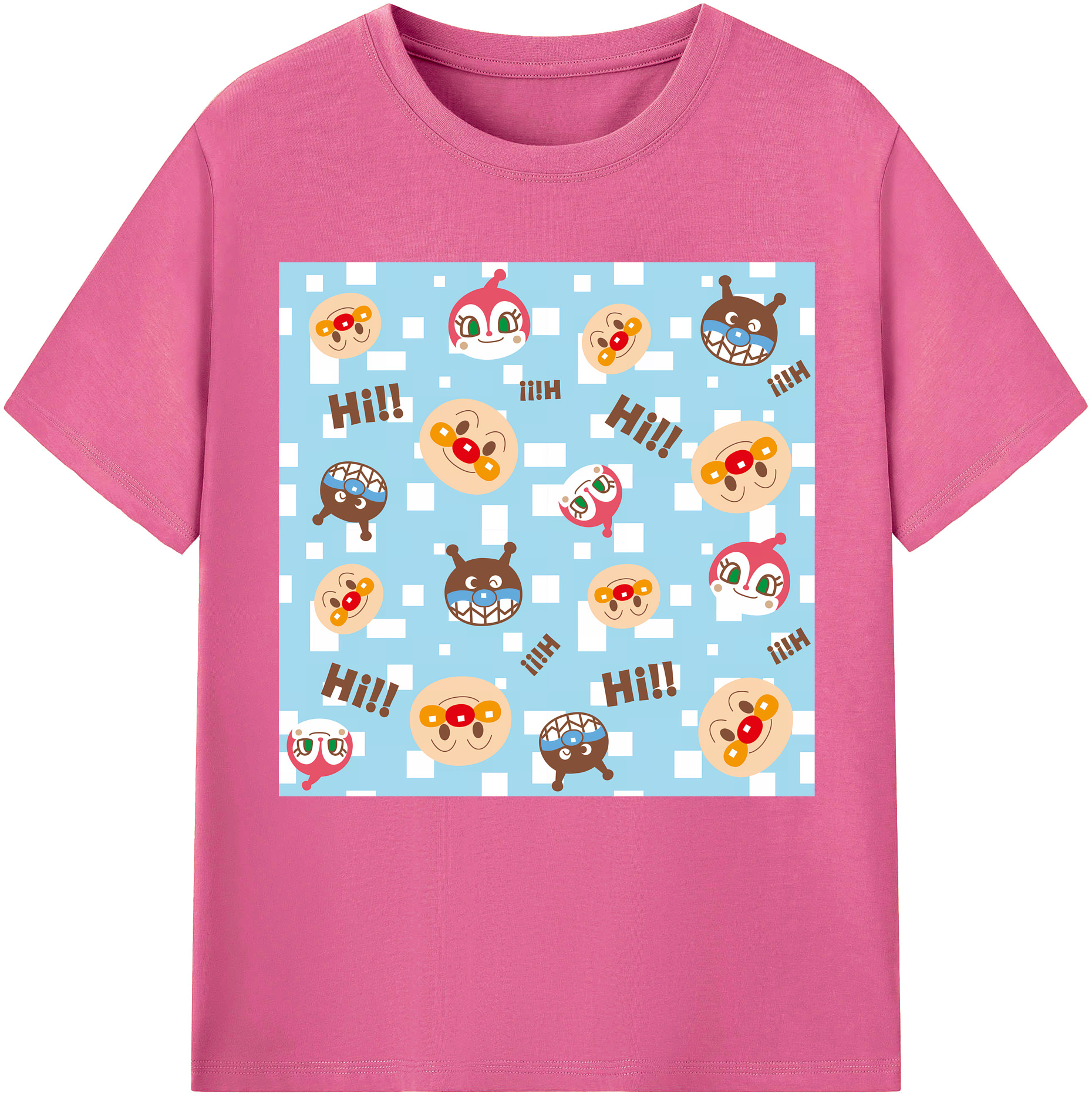 （画像用） アンパンマン Anpanman レディースカジュアルプリントTシャツ（綿100％）