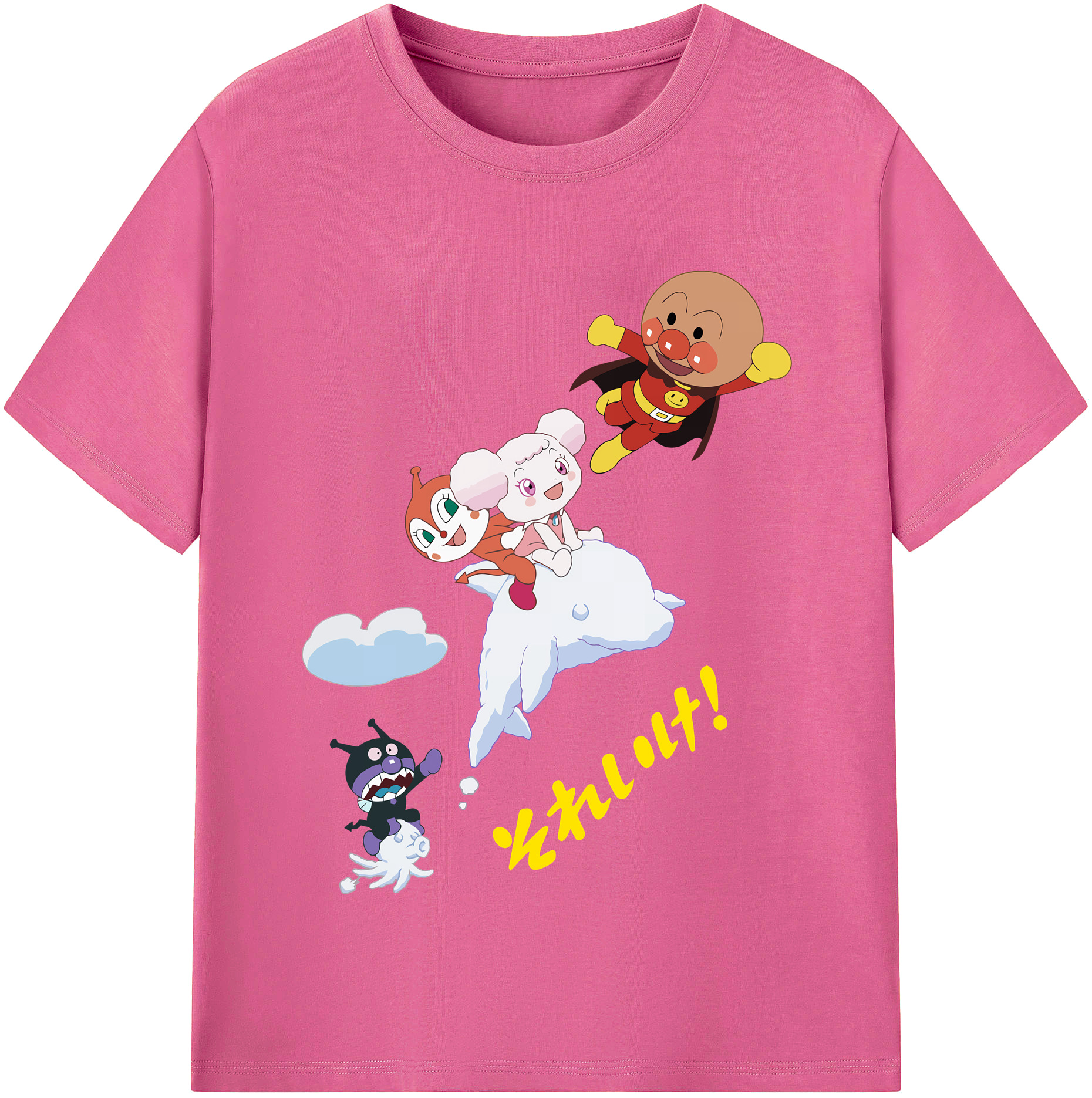 （画像用） アンパンマン Anpanman レディースカジュアルプリントTシャツ（綿100％）