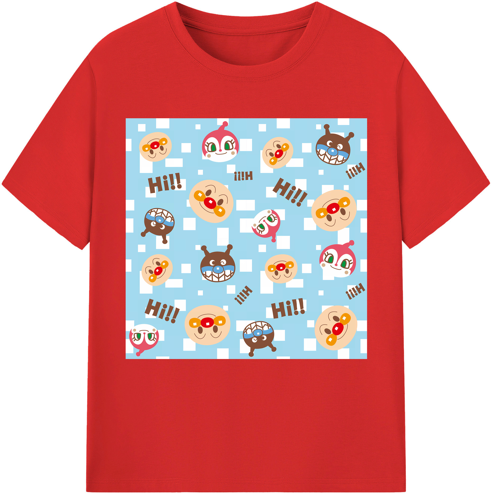 （画像用） アンパンマン Anpanman レディースカジュアルプリントTシャツ（綿100％）