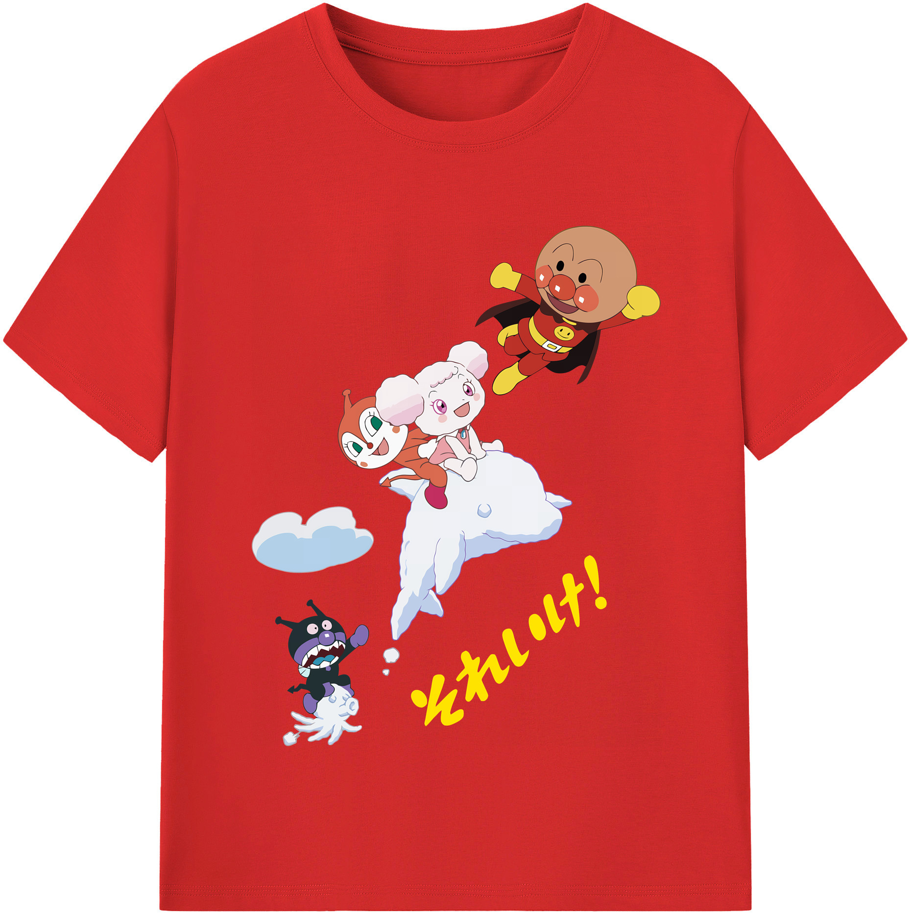 （画像用） アンパンマン Anpanman レディースカジュアルプリントTシャツ（綿100％）
