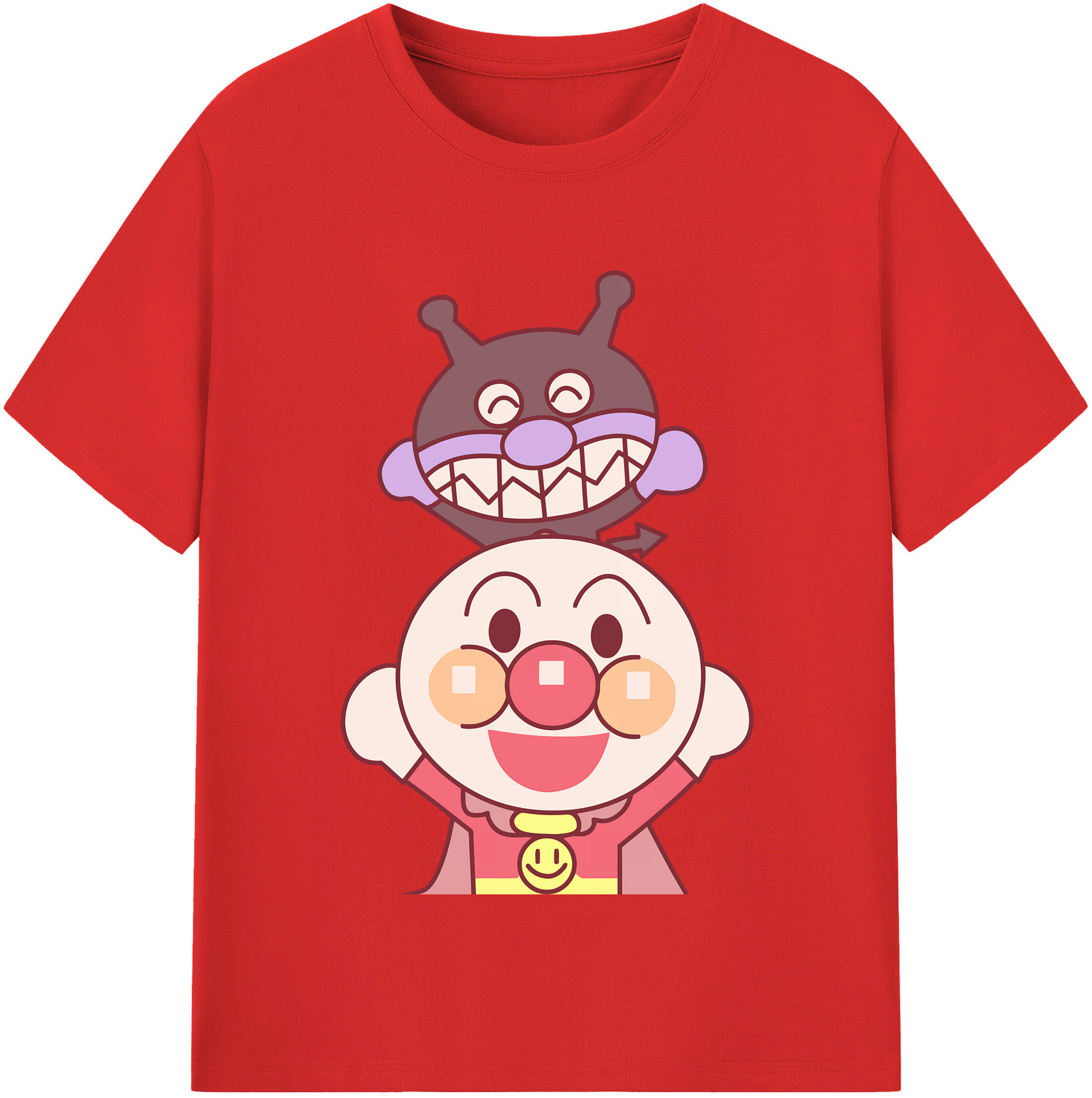 （画像用） アンパンマン Anpanman レディースカジュアルプリントTシャツ（綿100％）