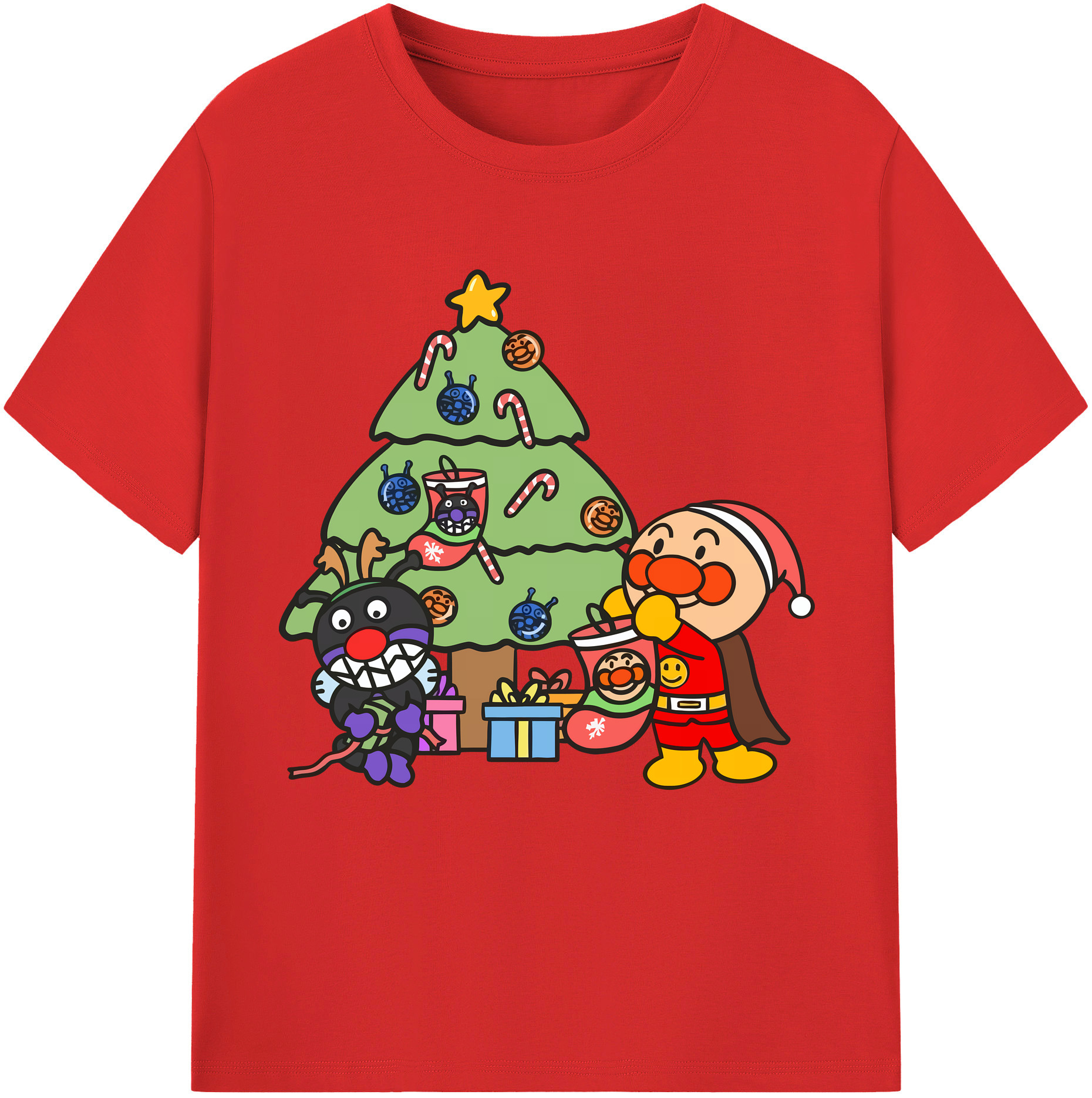 （画像用） アンパンマン Anpanman レディースカジュアルプリントTシャツ（綿100％）