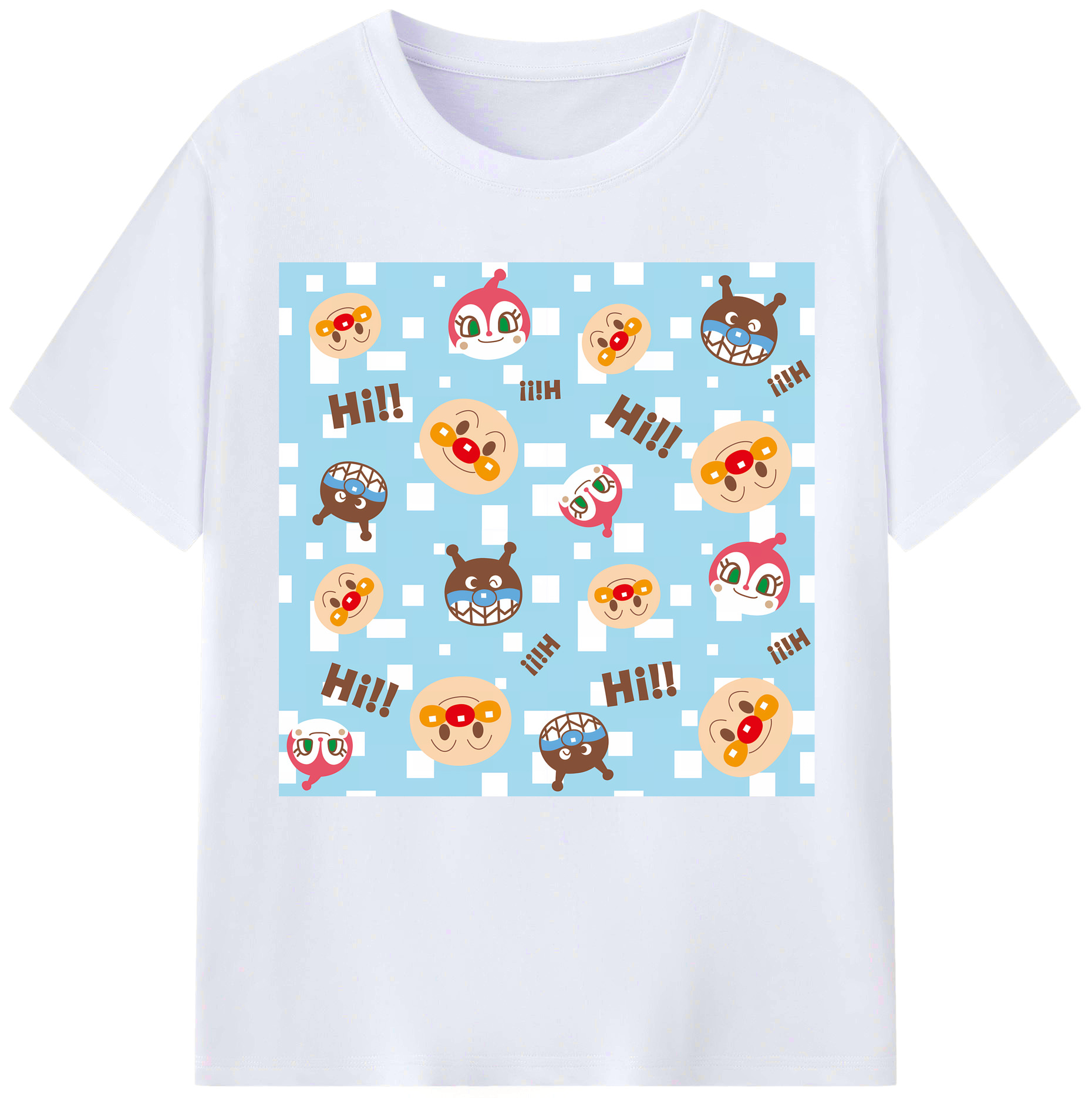 （画像用） アンパンマン Anpanman レディースカジュアルプリントTシャツ（綿100％）