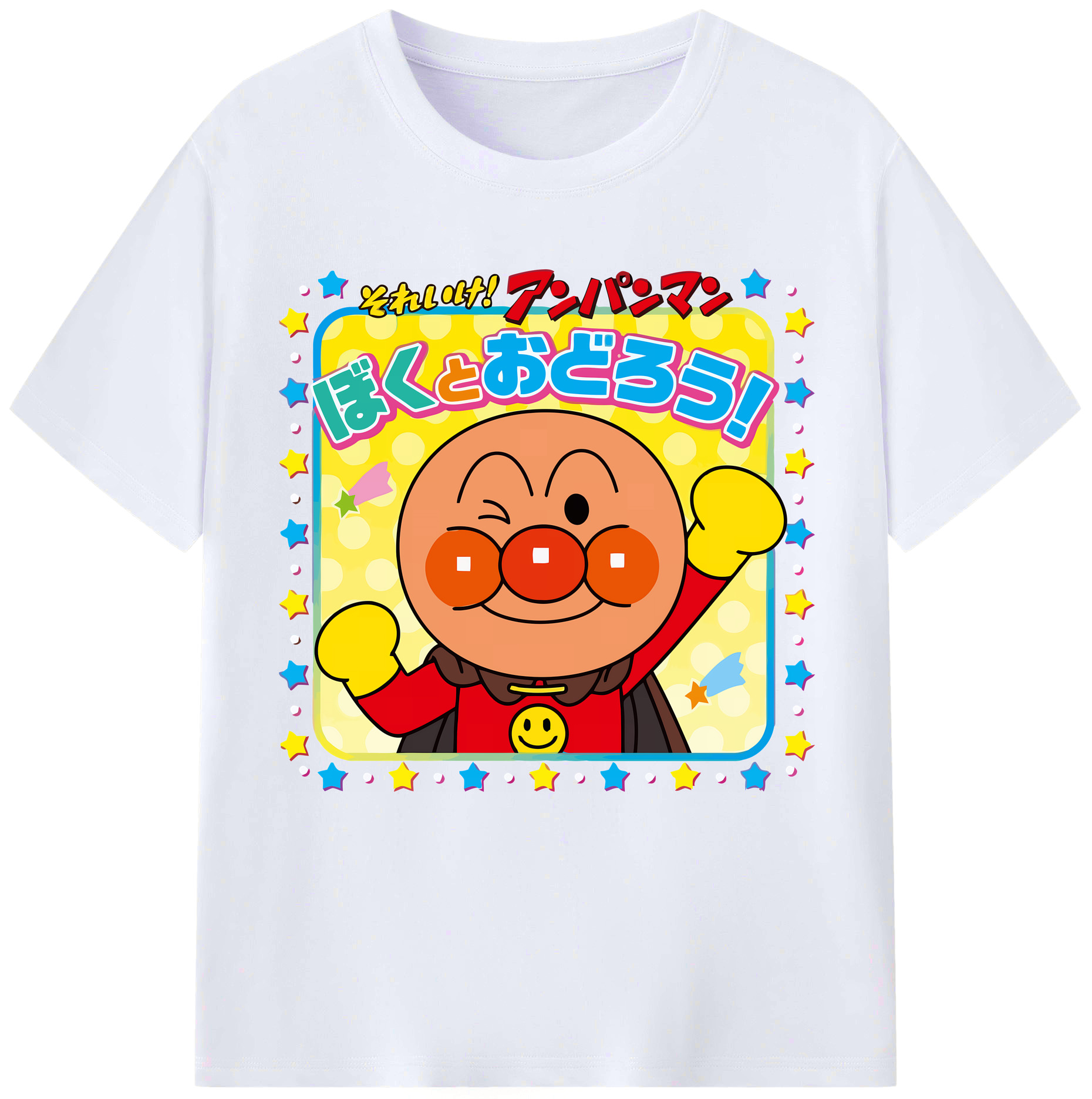 （画像用） アンパンマン Anpanman レディースカジュアルプリントTシャツ（綿100％）