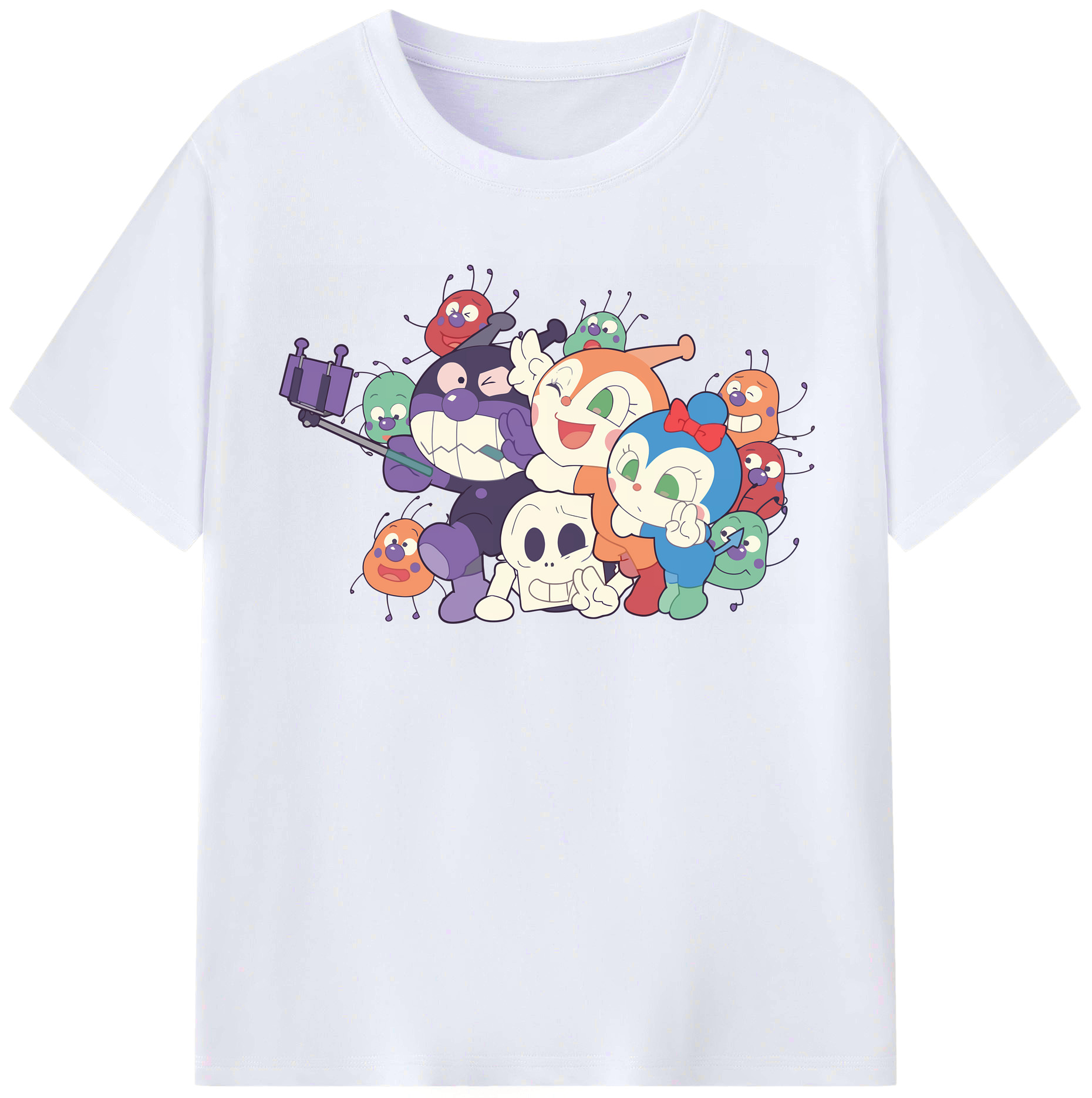 （画像用） アンパンマン Anpanman レディースカジュアルプリントTシャツ（綿100％）