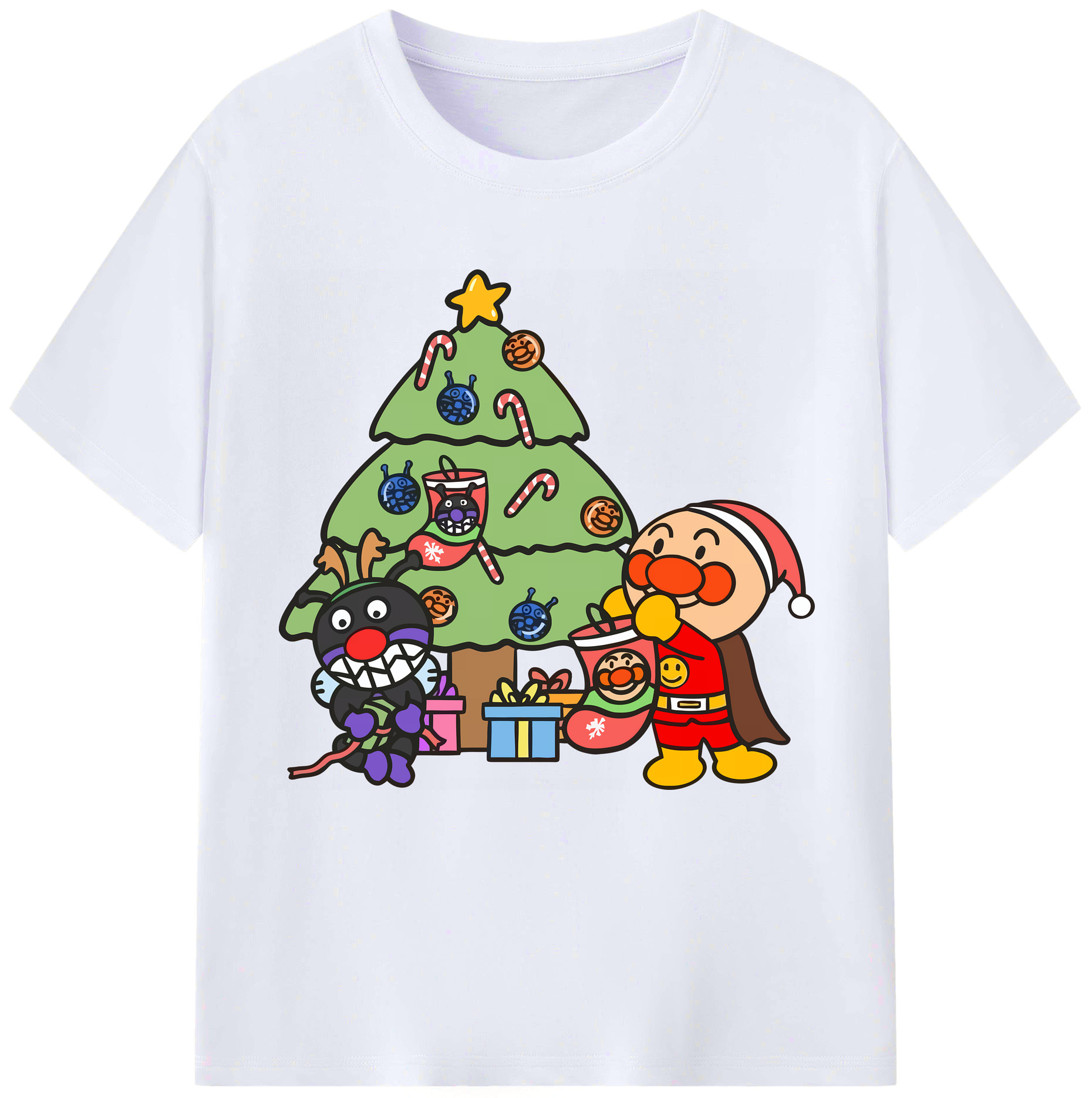 （画像用） アンパンマン Anpanman レディースカジュアルプリントTシャツ（綿100％）