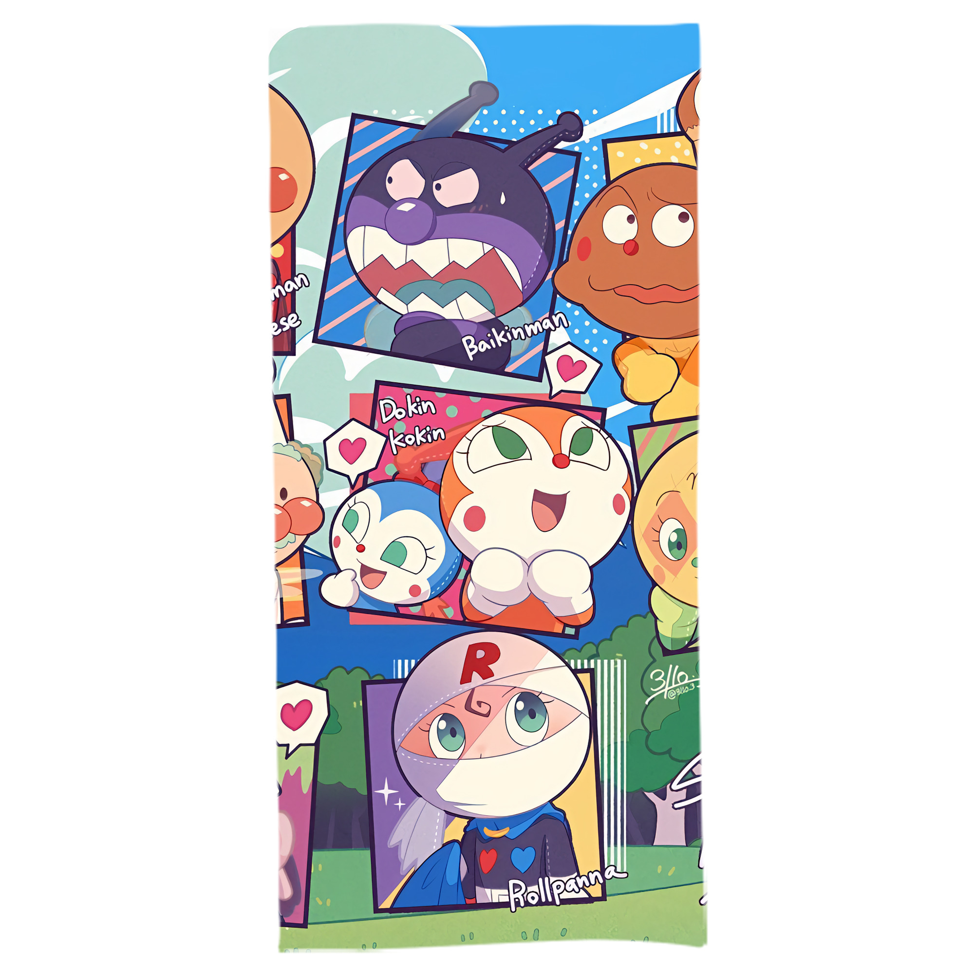 （画像用） アンパンマン Anpanman 大判バスタオル 70×140cm 吸水速乾 柔らかい肌触り