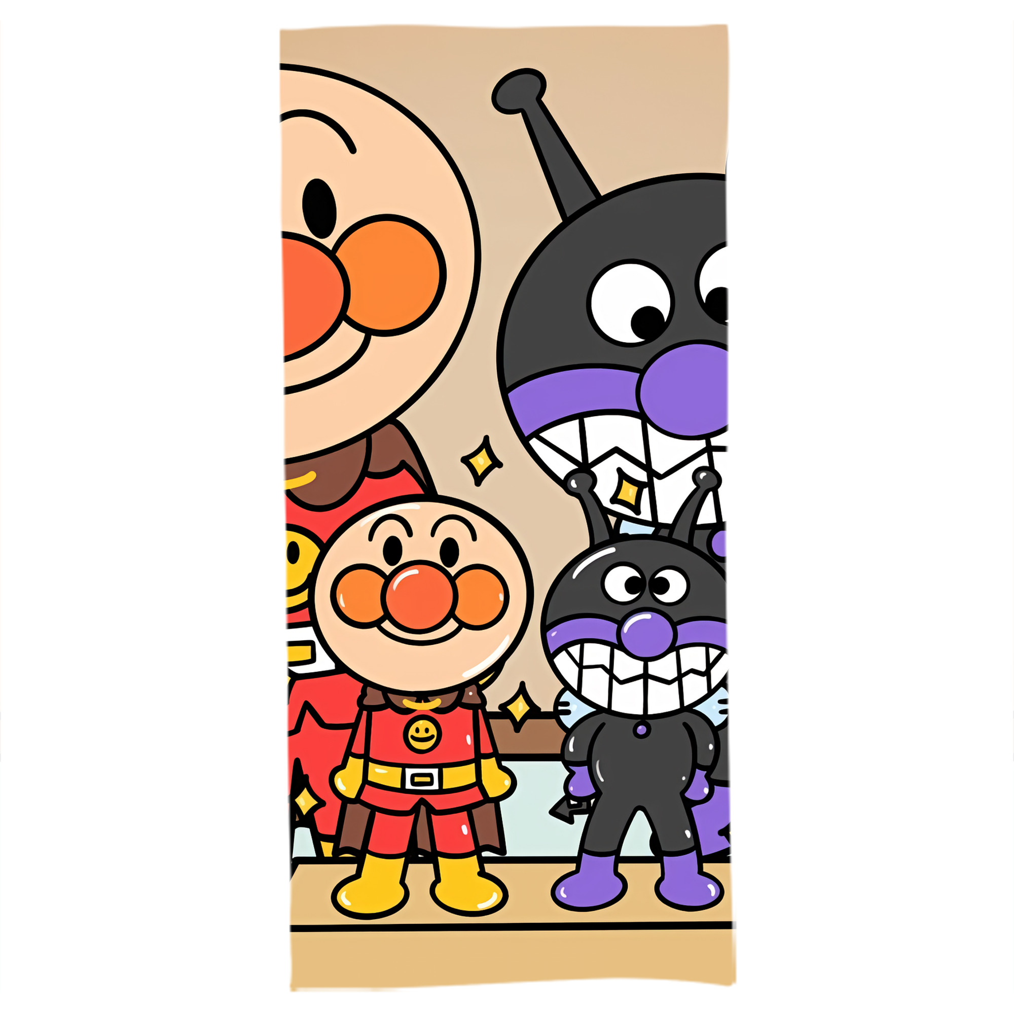 （画像用） アンパンマン Anpanman 大判バスタオル 70×140cm 吸水速乾 柔らかい肌触り