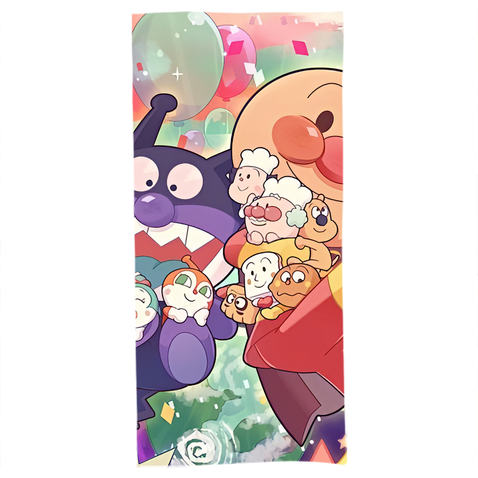 （画像用） アンパンマン Anpanman 大判バスタオル 70×140cm 吸水速乾 柔らかい肌触り