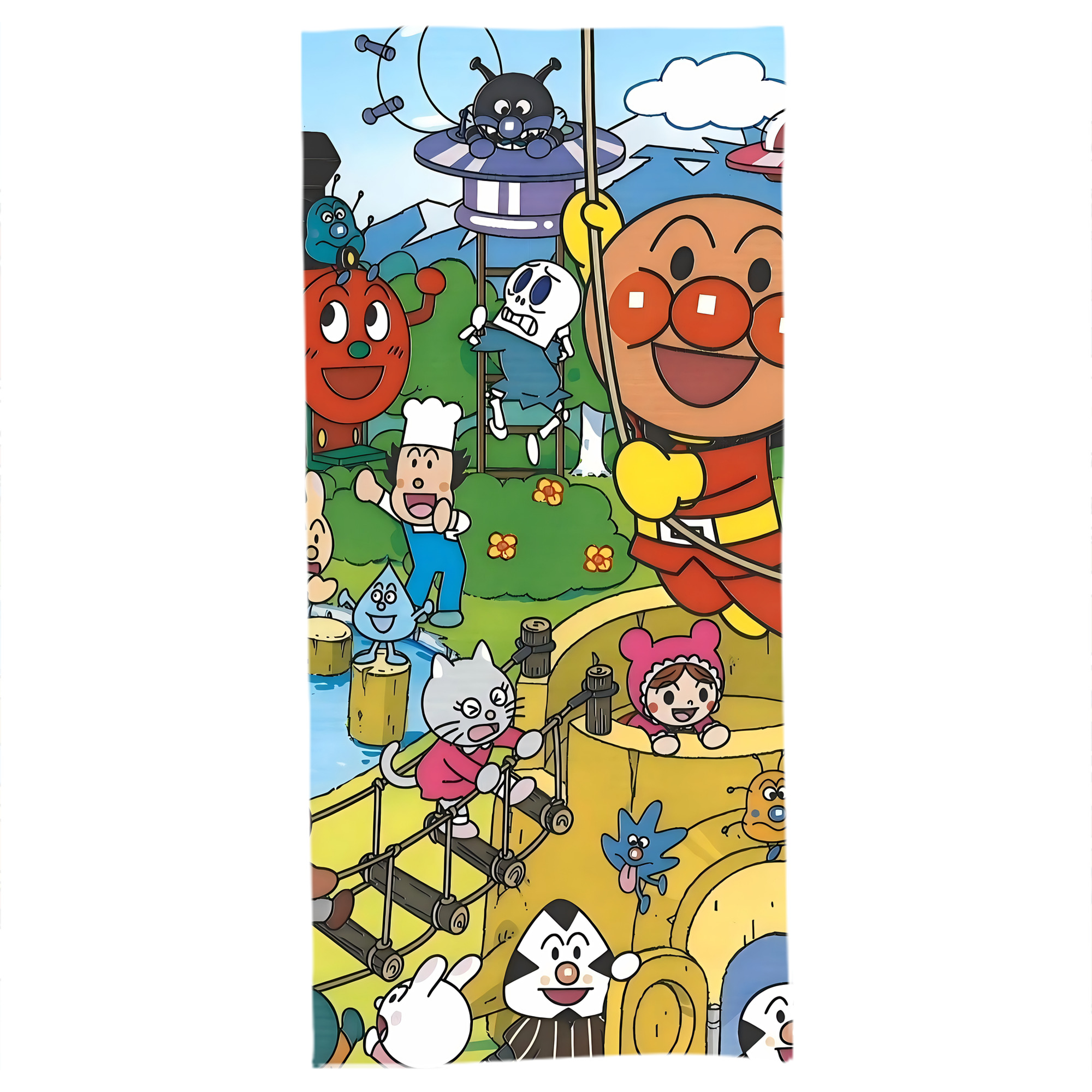 （画像用） アンパンマン Anpanman 大判バスタオル 70×140cm 吸水速乾 柔らかい肌触り