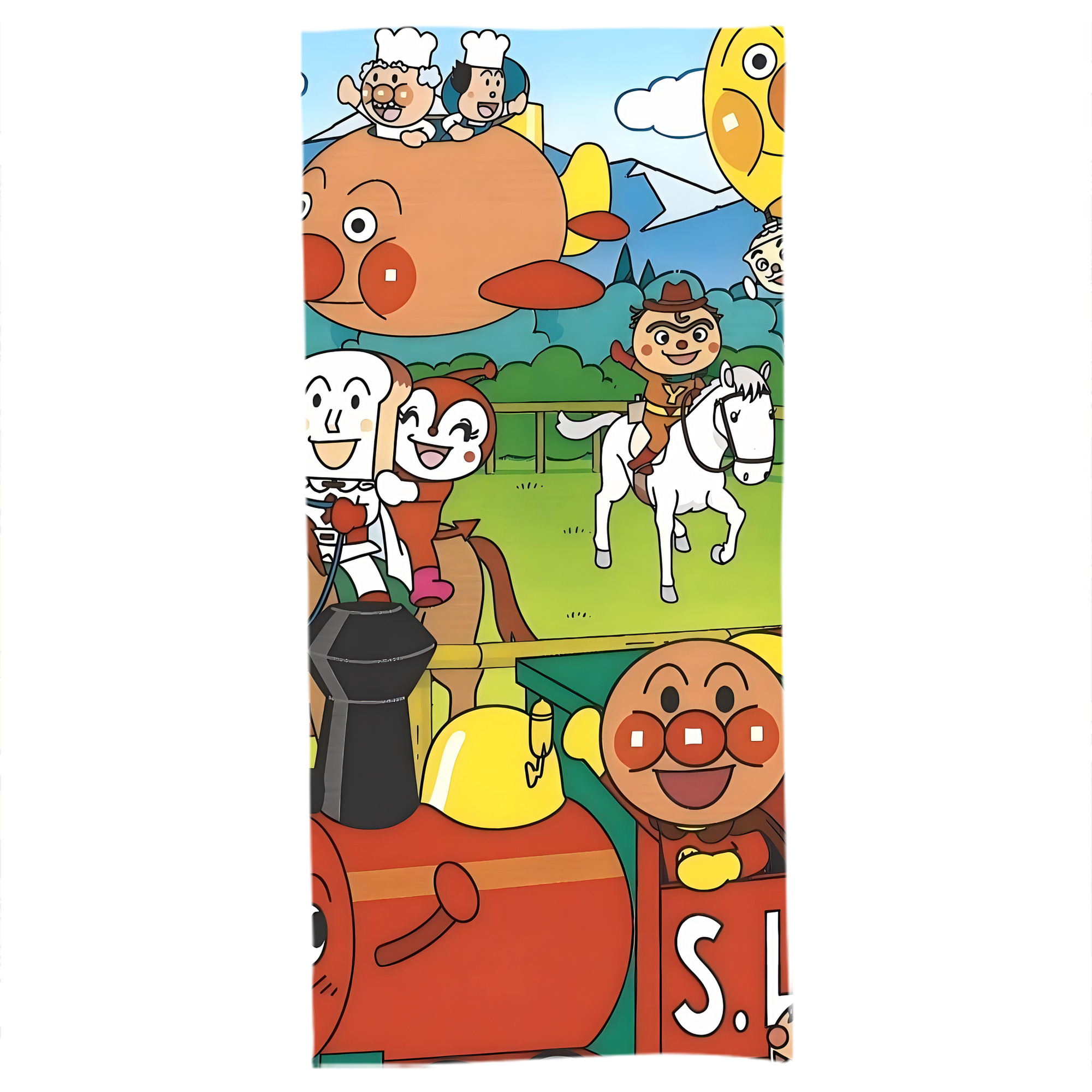 （画像用） アンパンマン Anpanman 大判バスタオル 70×140cm 吸水速乾 柔らかい肌触り