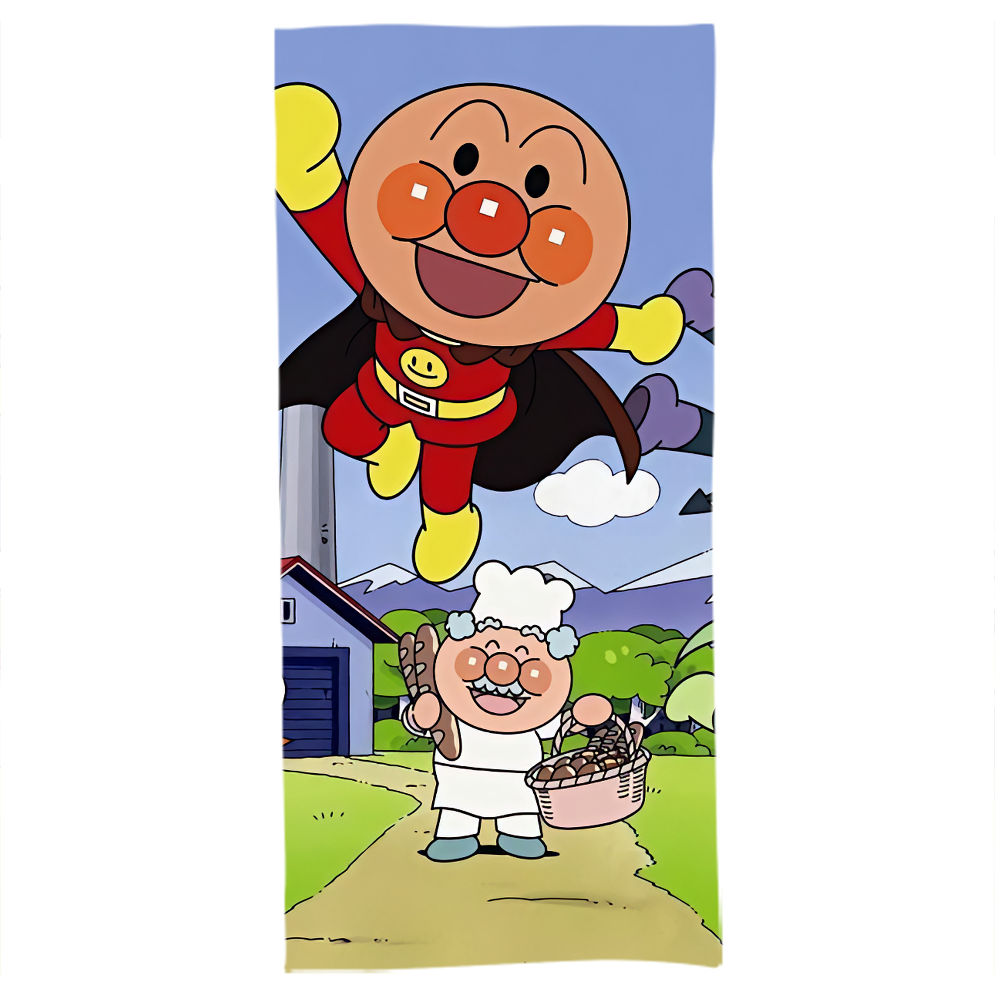 （画像用） アンパンマン Anpanman 大判バスタオル 70×140cm 吸水速乾 柔らかい肌触り