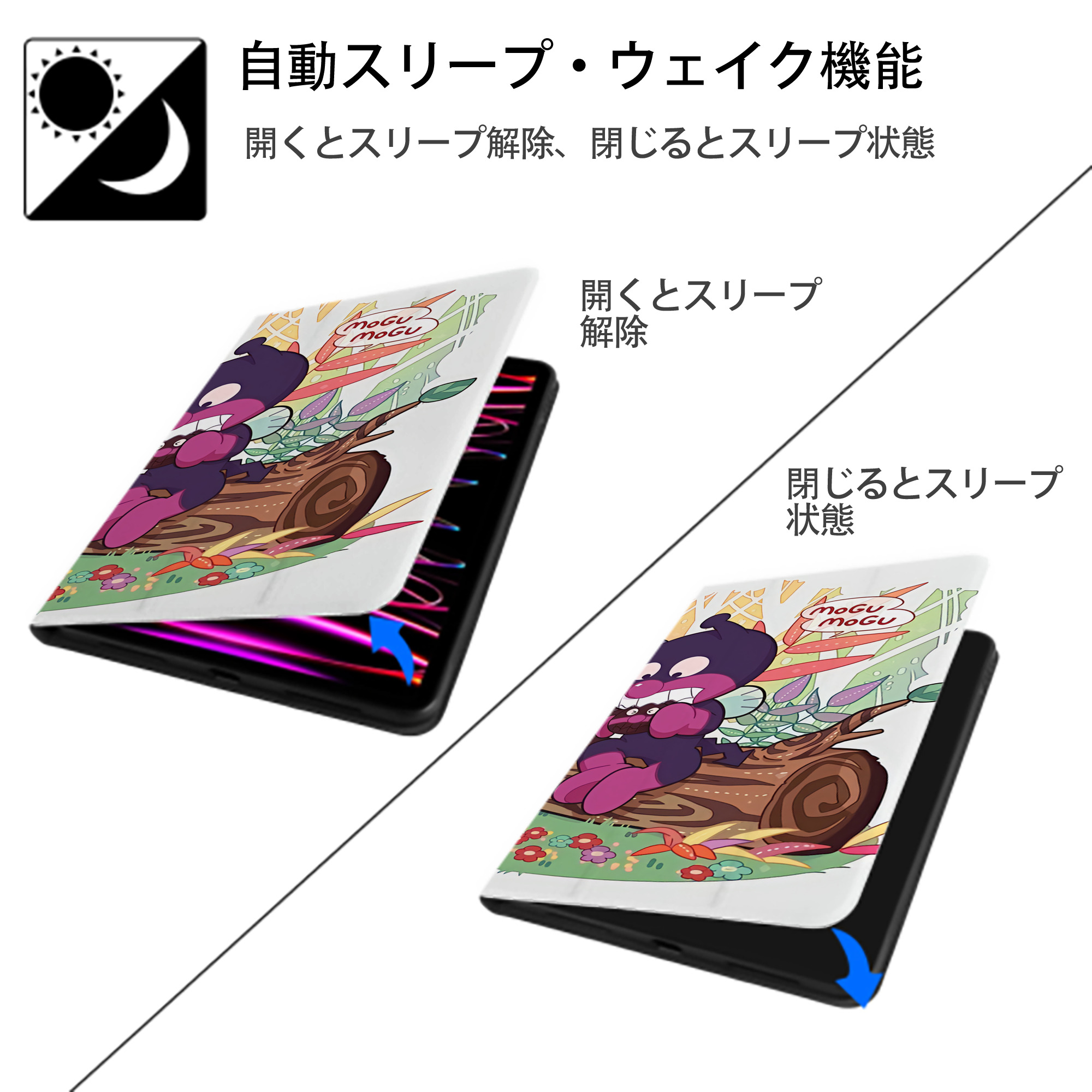 アンパンマン Anpanman IPad ケース ブック型 PUレザー TPU 耐衝撃 軽量 薄型 ペン収納なし 全面保護 IPad 各モデル対応