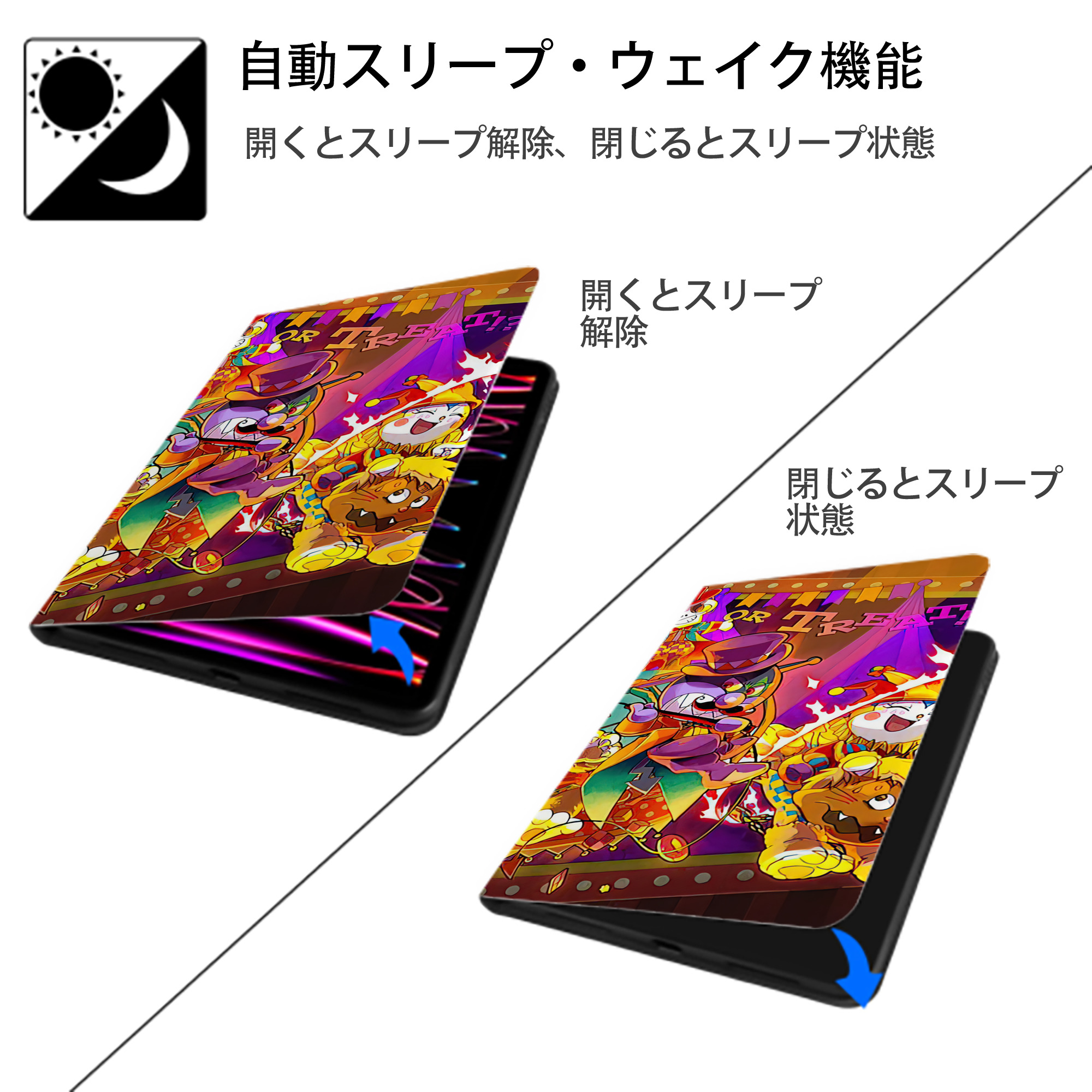 アンパンマン Anpanman IPad ケース ブック型 PUレザー TPU 耐衝撃 軽量 薄型 ペン収納なし 全面保護 IPad 各モデル対応