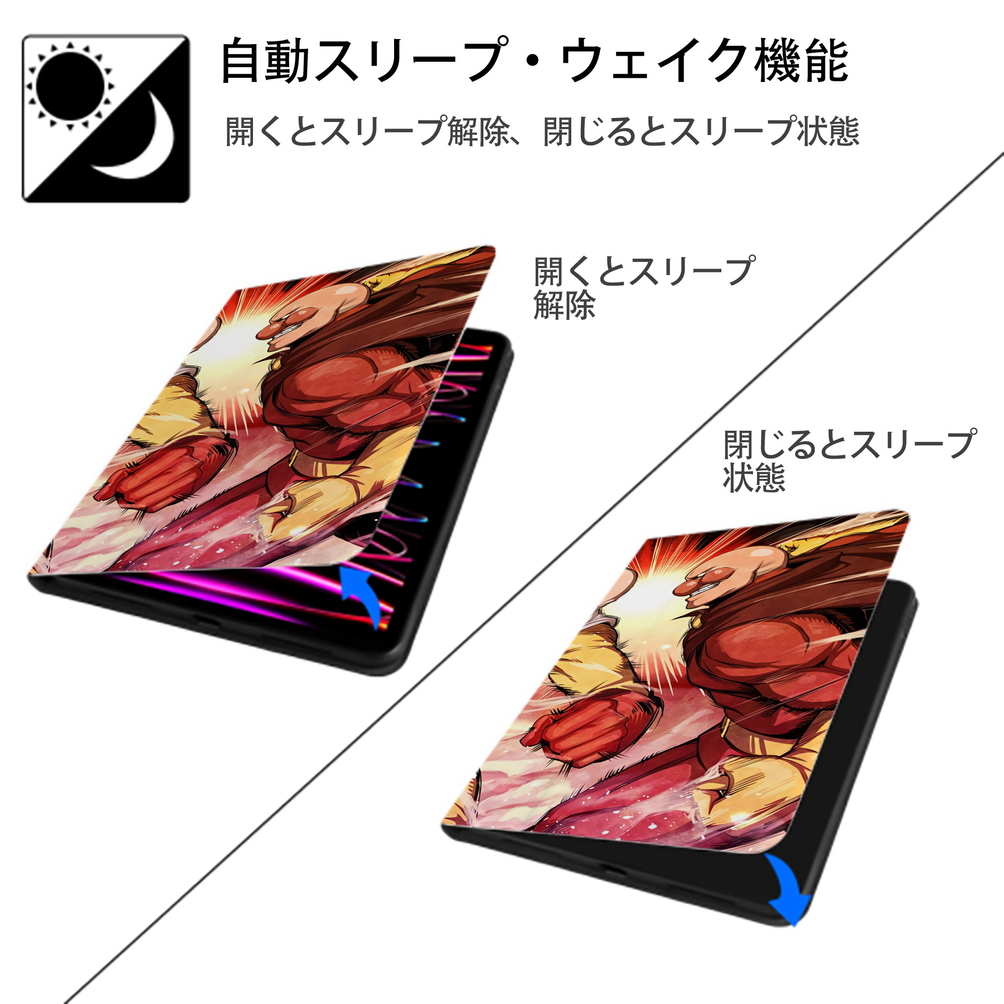 アンパンマン Anpanman IPad ケース ブック型 PUレザー TPU 耐衝撃 軽量 薄型 ペン収納なし 全面保護 IPad 各モデル対応