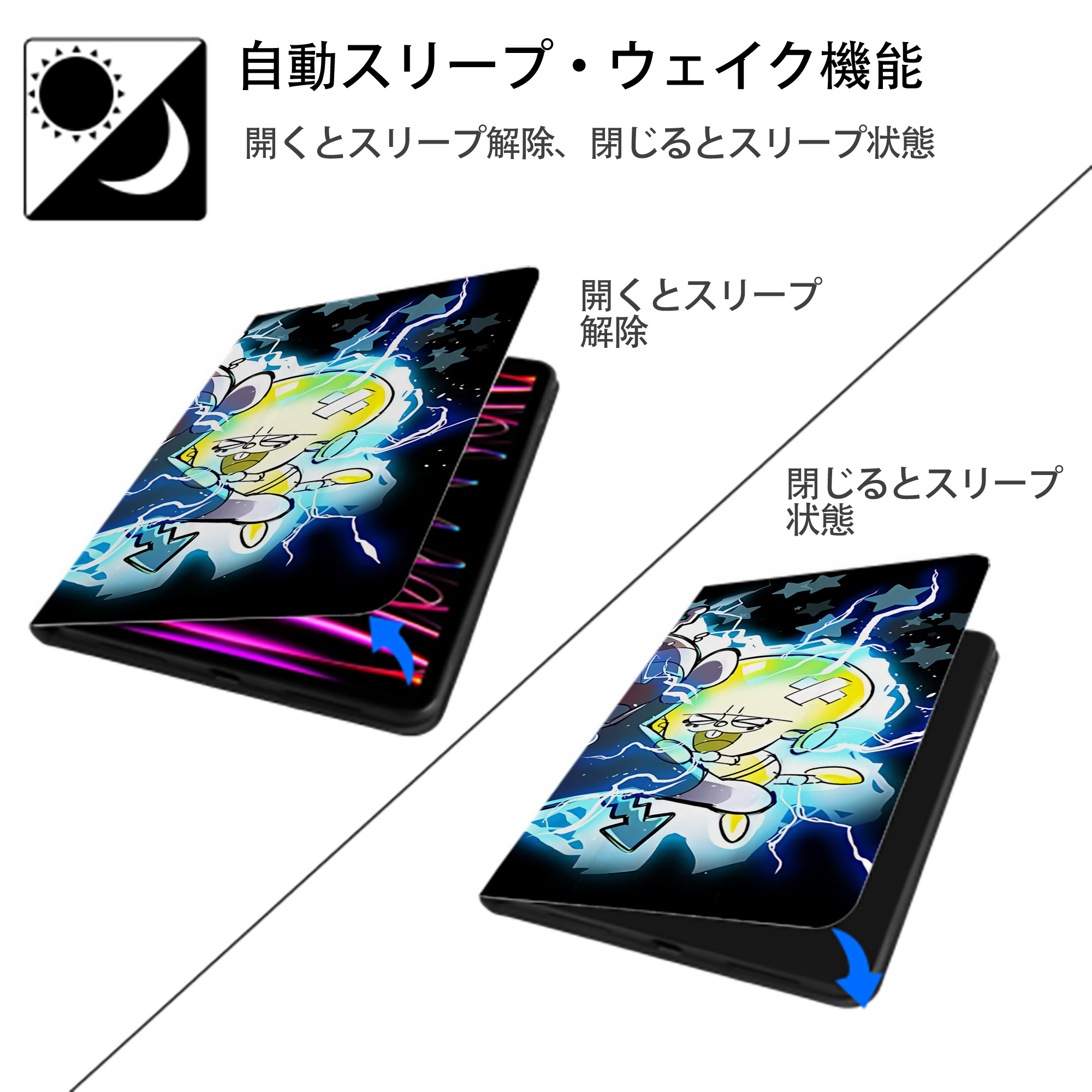 アンパンマン Anpanman IPad ケース ブック型 PUレザー TPU 耐衝撃 軽量 薄型 ペン収納なし 全面保護 IPad 各モデル対応