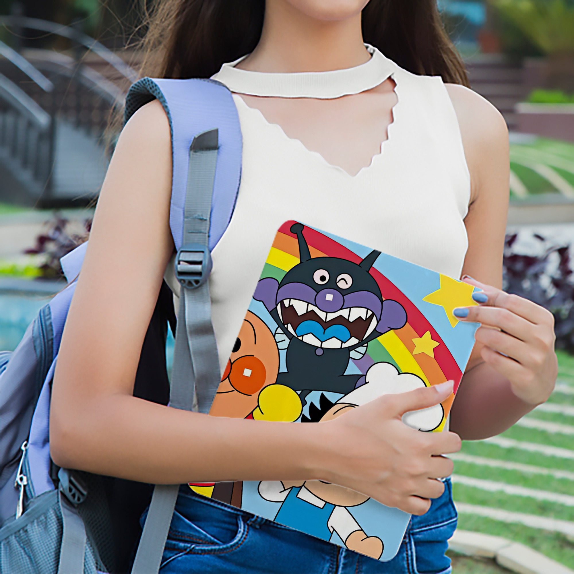 アンパンマン Anpanman IPad ケース ブック型 PUレザー TPU 耐衝撃 軽量 薄型 ペン収納なし 全面保護 IPad 各モデル対応