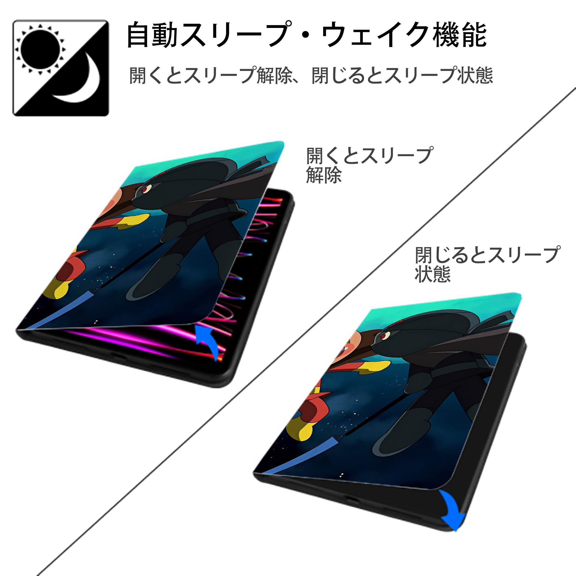 アンパンマン Anpanman IPad ケース ブック型 PUレザー TPU 耐衝撃 軽量 薄型 ペン収納なし 全面保護 IPad 各モデル対応