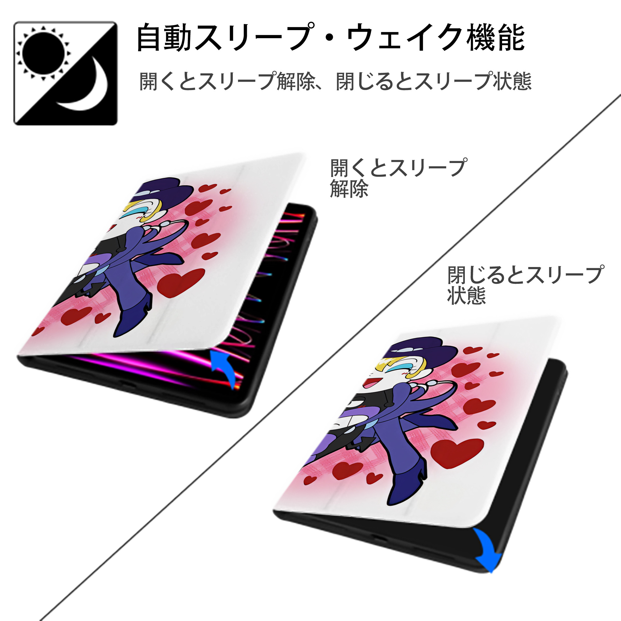 アンパンマン Anpanman IPad ケース ブック型 PUレザー TPU 耐衝撃 軽量 薄型 ペン収納なし 全面保護 IPad 各モデル対応