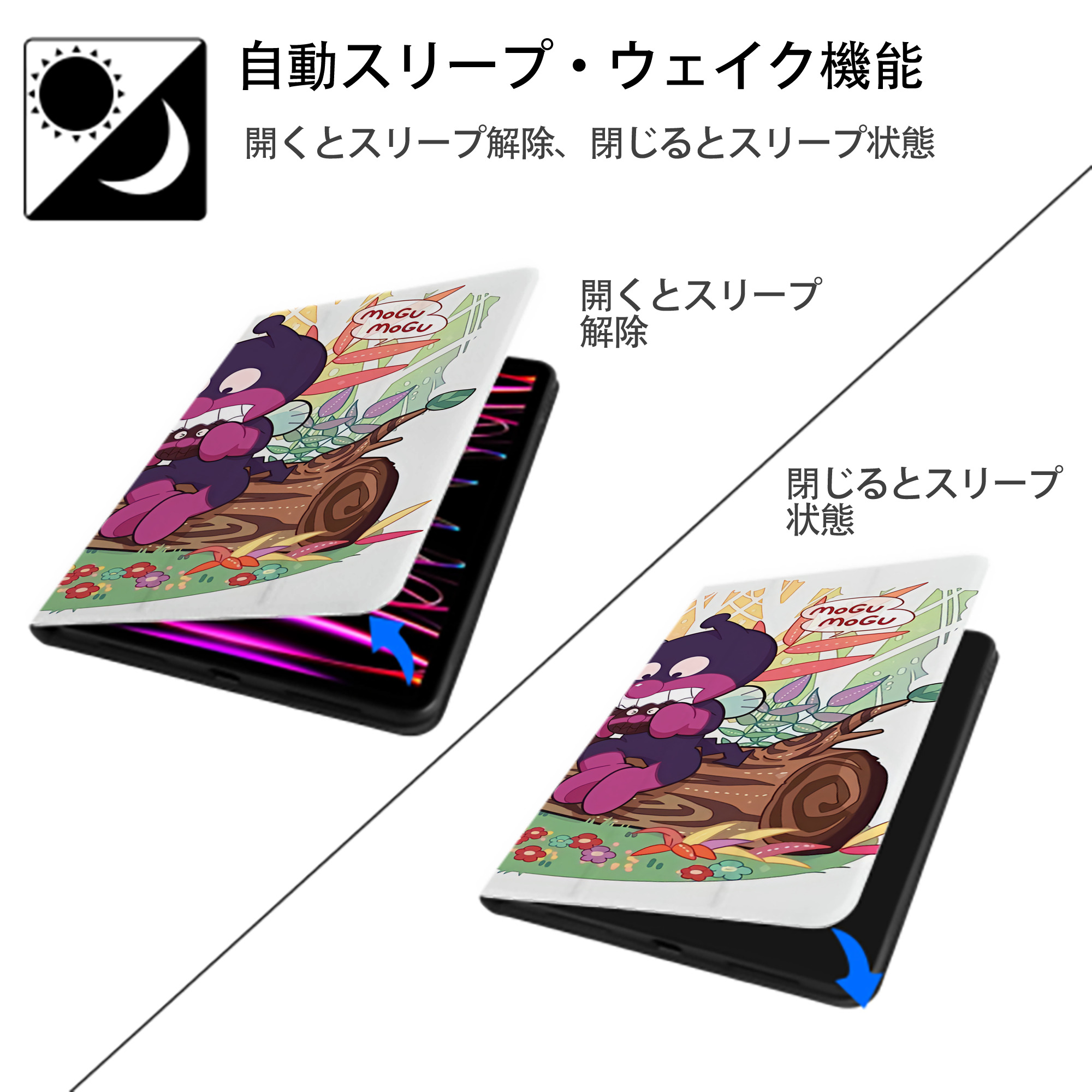 アンパンマン Anpanman IPadケース ペンホルダー付き ブックスタイルデザイン