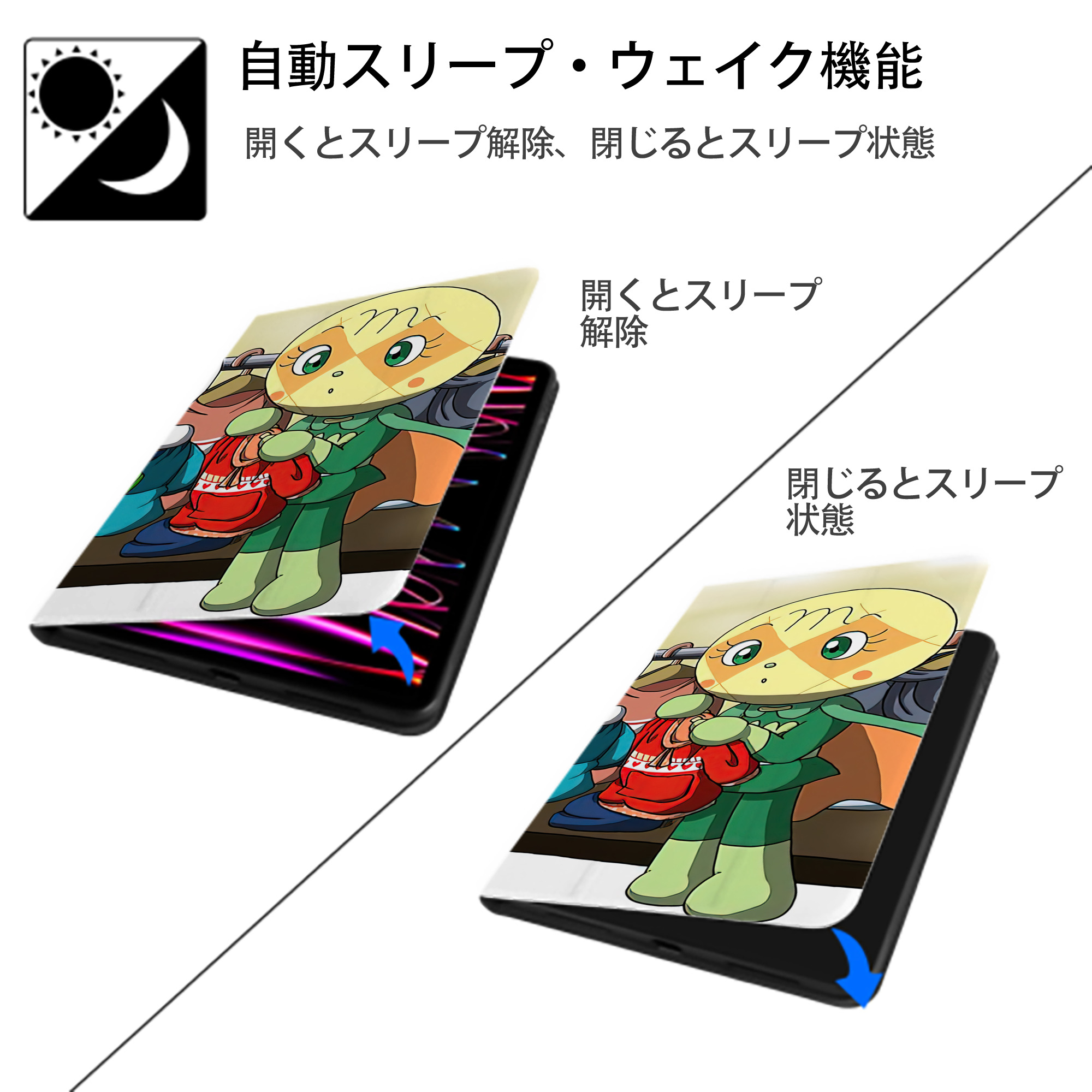 アンパンマン Anpanman IPadケース ペンホルダー付き ブックスタイルデザイン