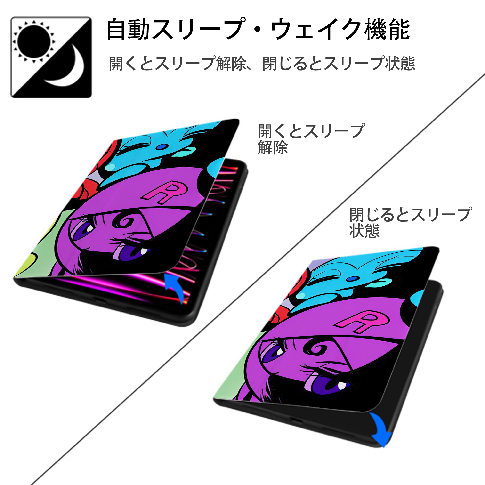 アンパンマン Anpanman IPadケース ペンホルダー付き ブックスタイルデザイン