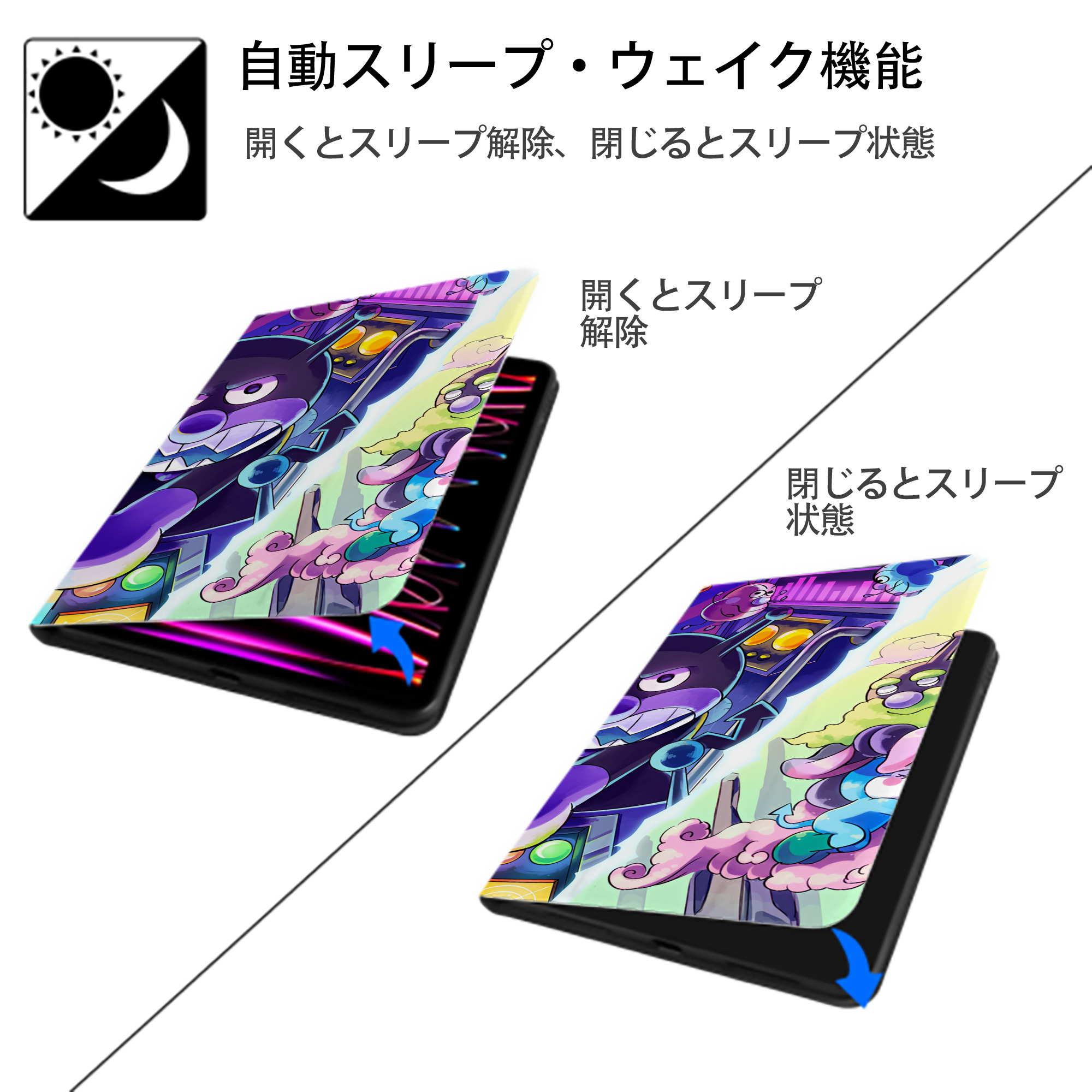 アンパンマン Anpanman IPadケース ペンホルダー付き ブックスタイルデザイン