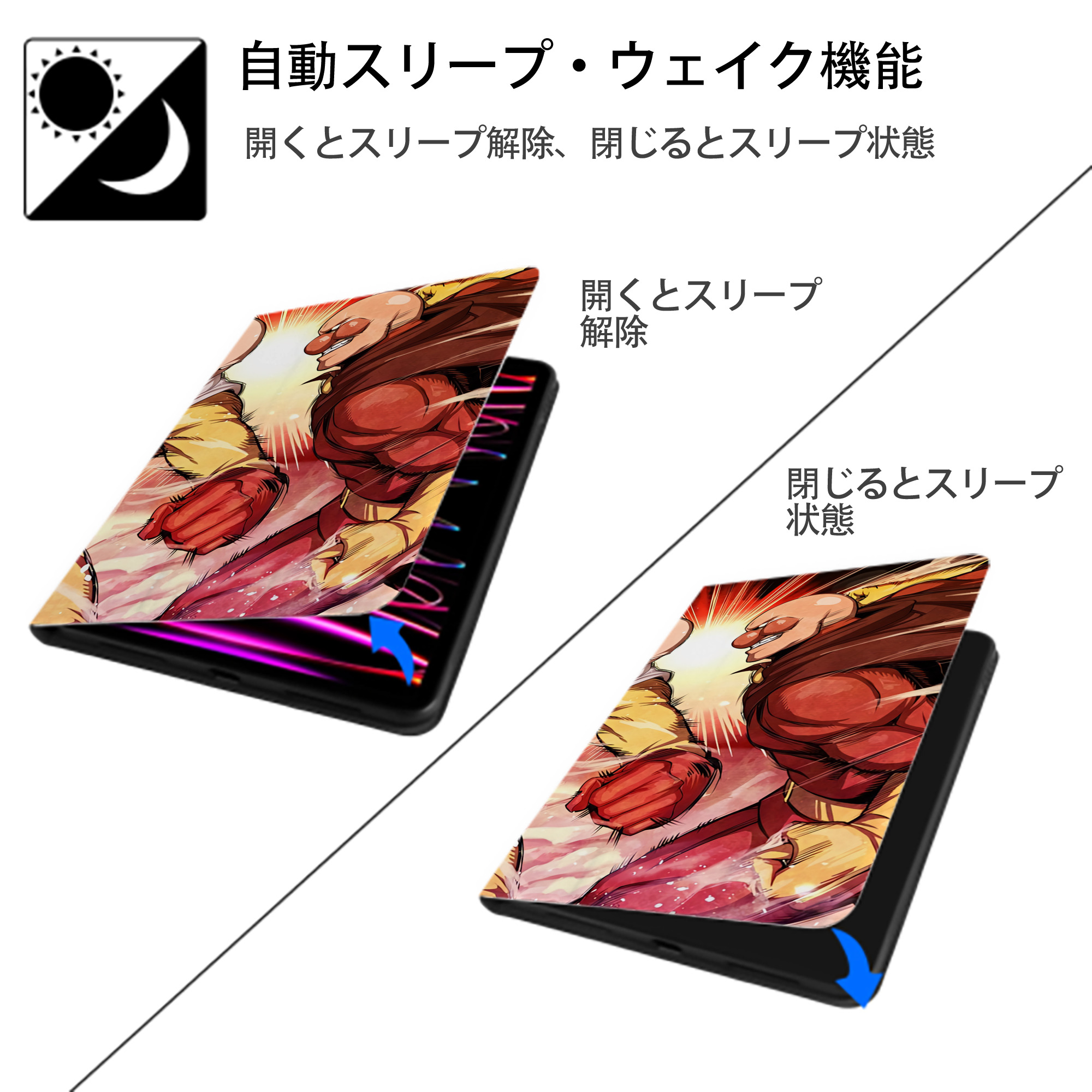 アンパンマン Anpanman IPadケース ペンホルダー付き ブックスタイルデザイン