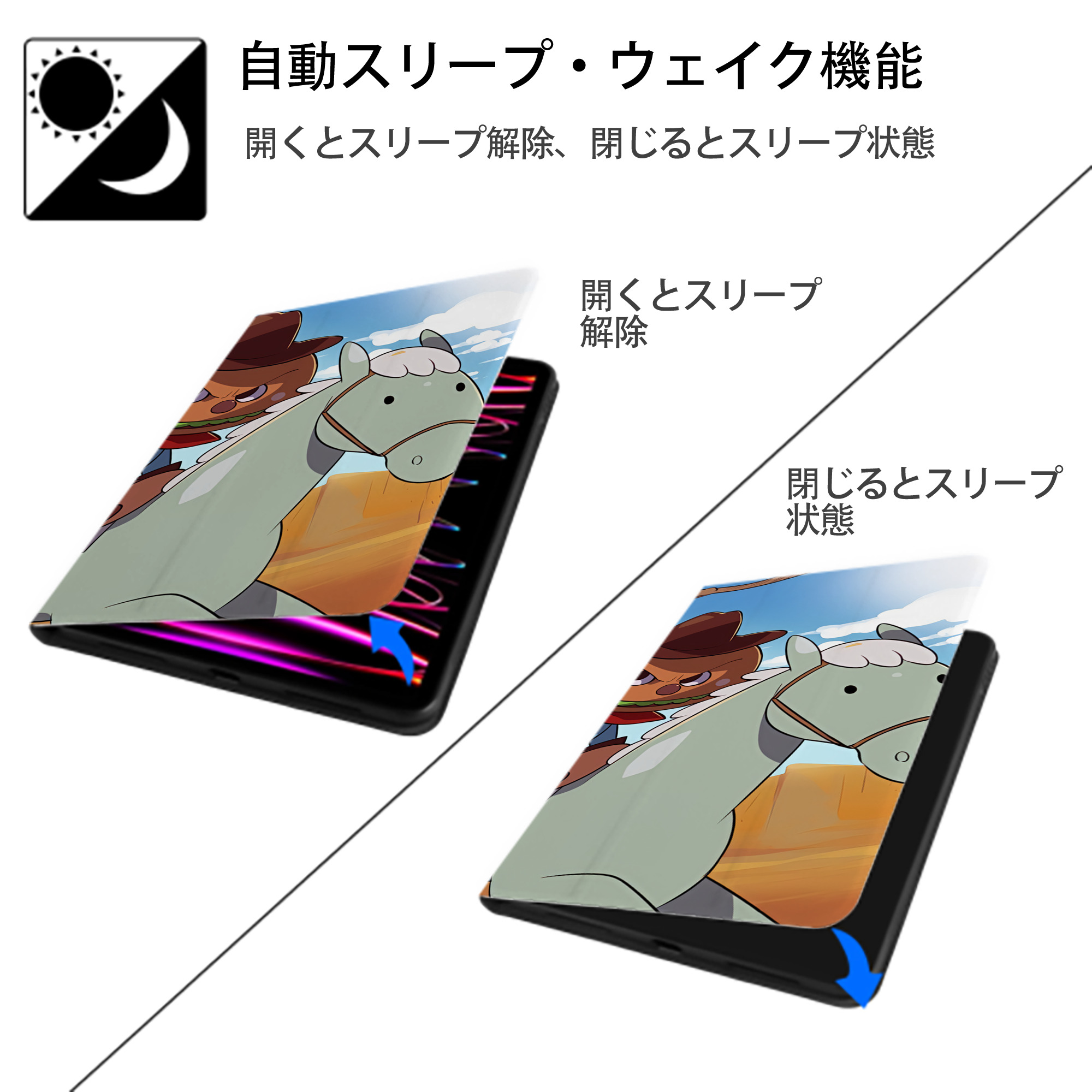 アンパンマン Anpanman IPadケース ペンホルダー付き ブックスタイルデザイン