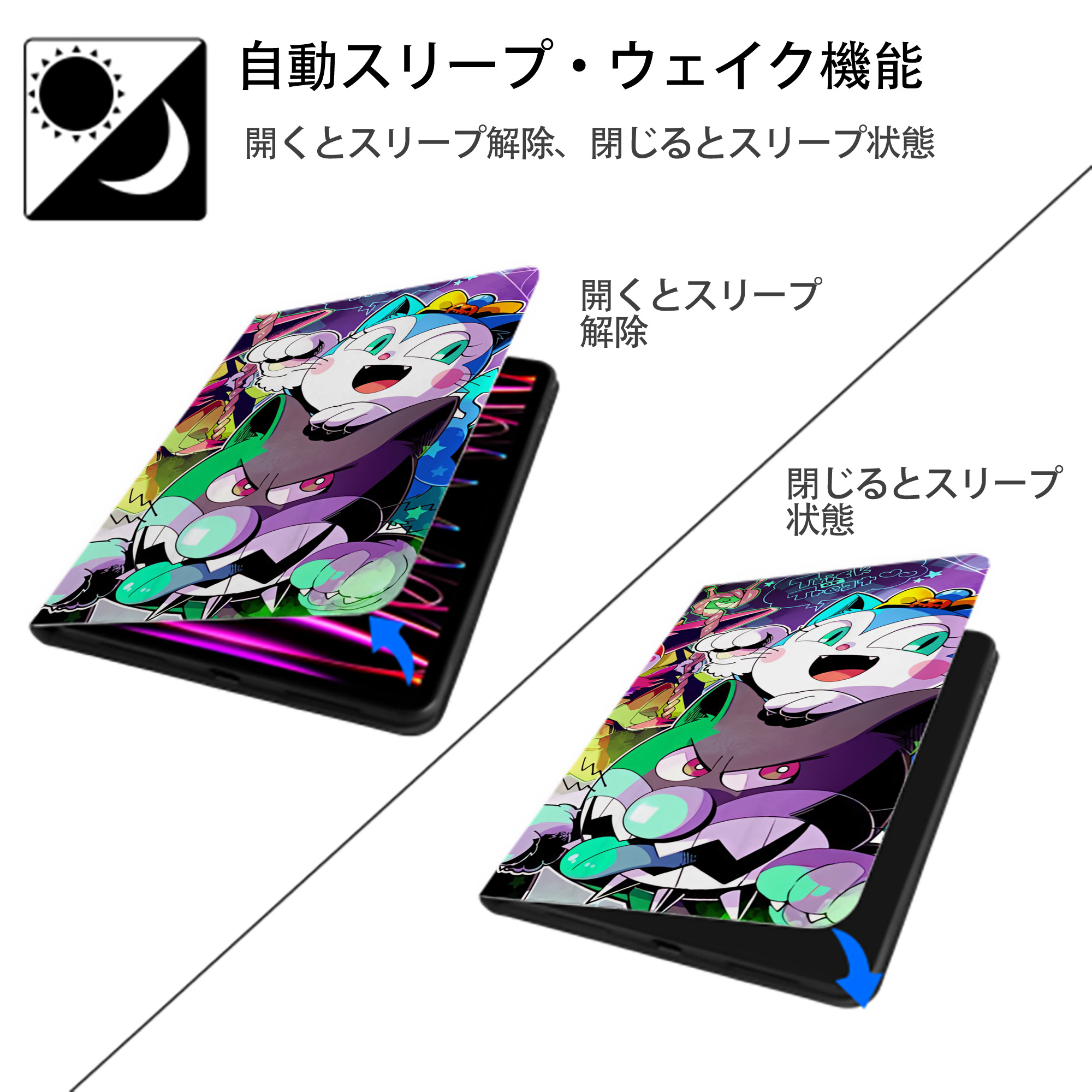 アンパンマン Anpanman IPadケース ペンホルダー付き ブックスタイルデザイン