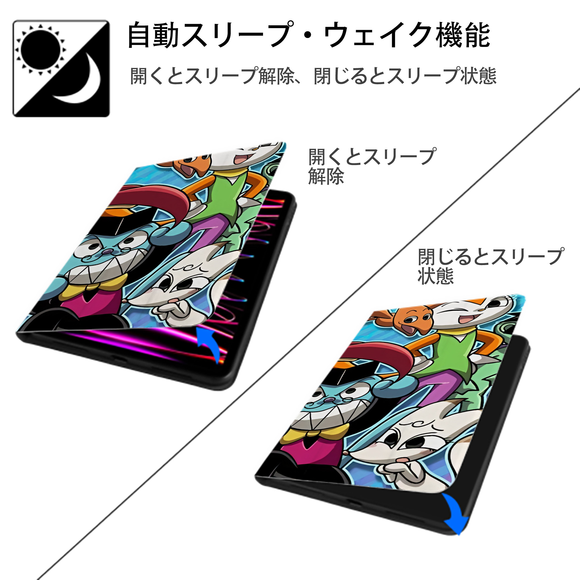 アンパンマン Anpanman IPadケース ペンホルダー付き ブックスタイルデザイン