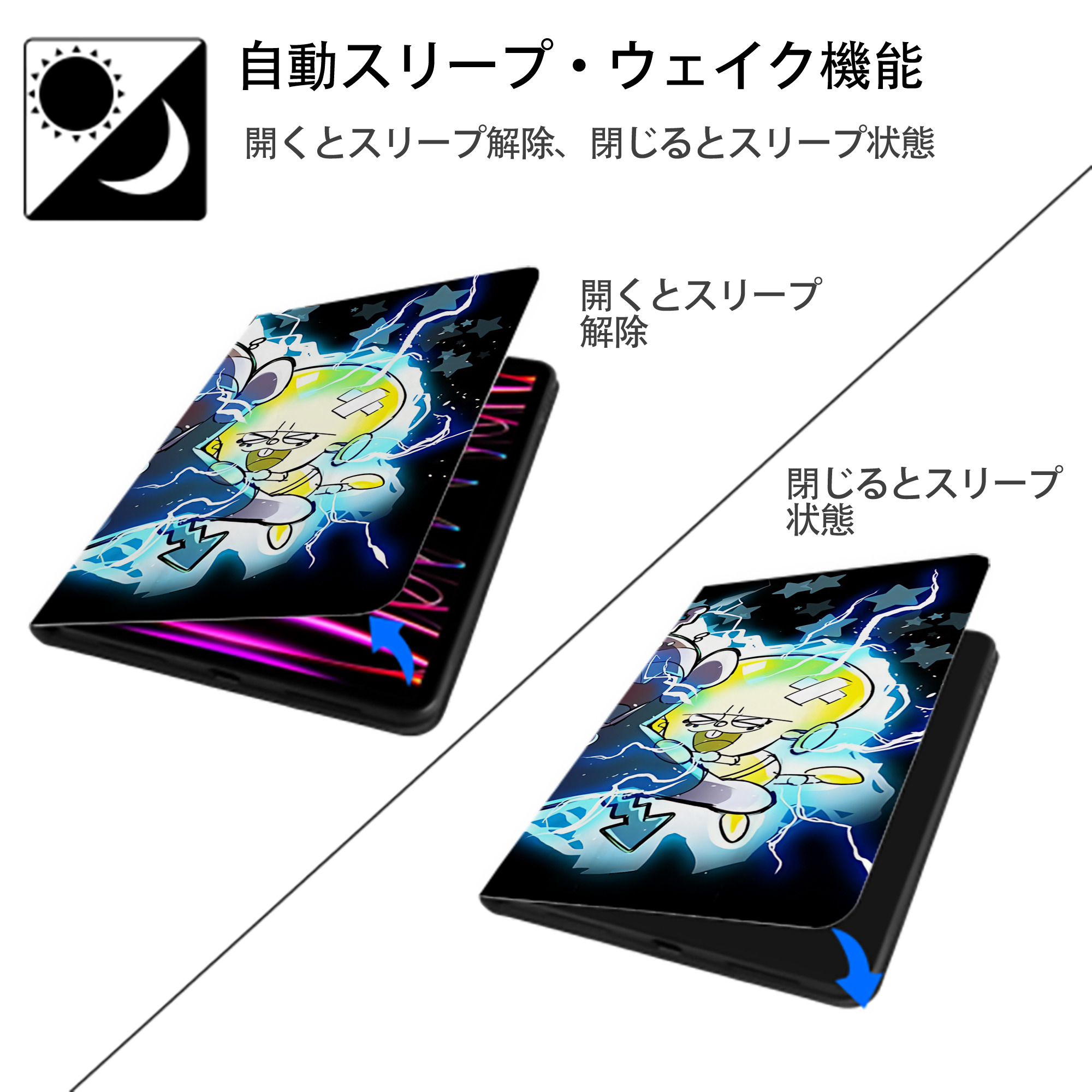 アンパンマン Anpanman IPadケース ペンホルダー付き ブックスタイルデザイン