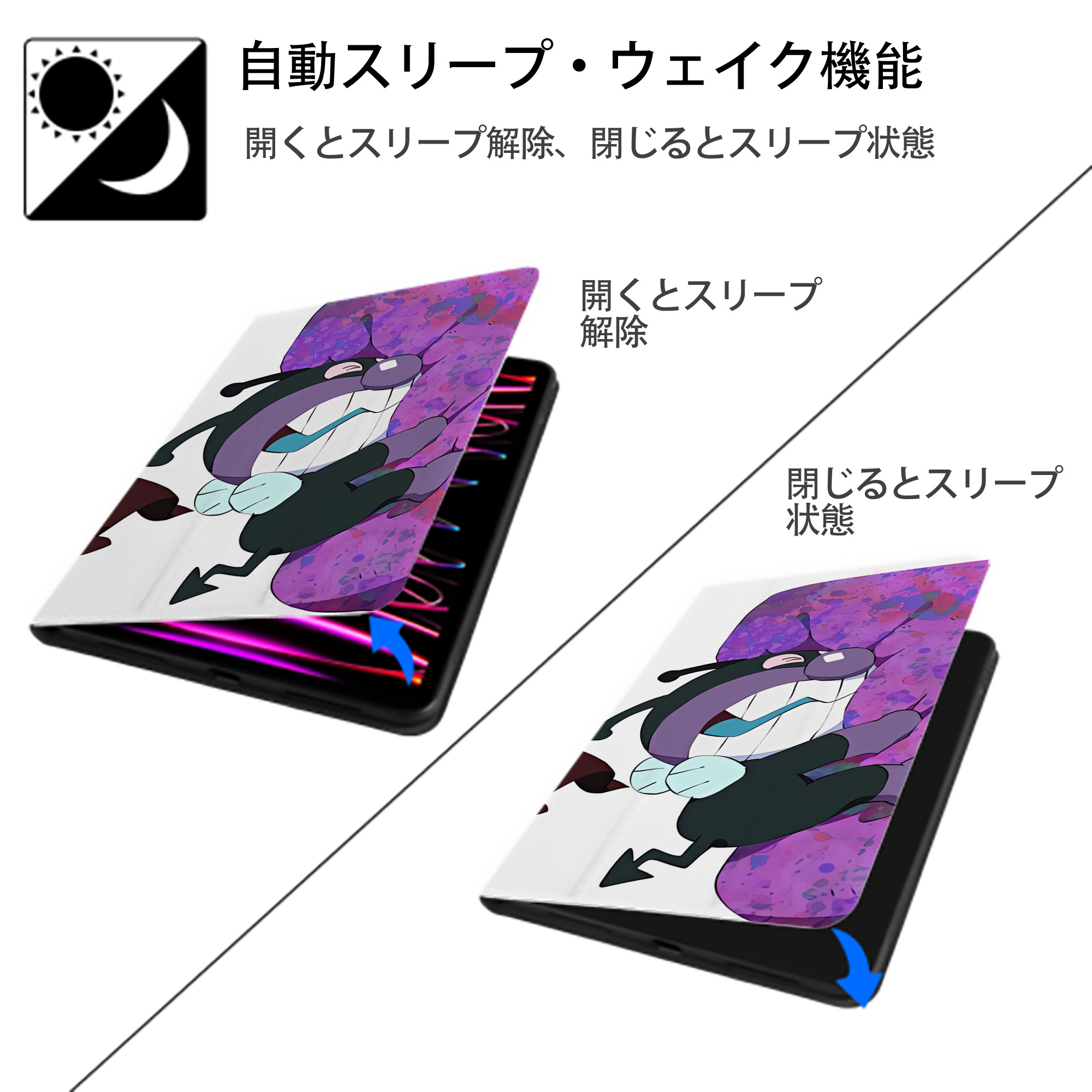 アンパンマン Anpanman IPadケース ペンホルダー付き ブックスタイルデザイン