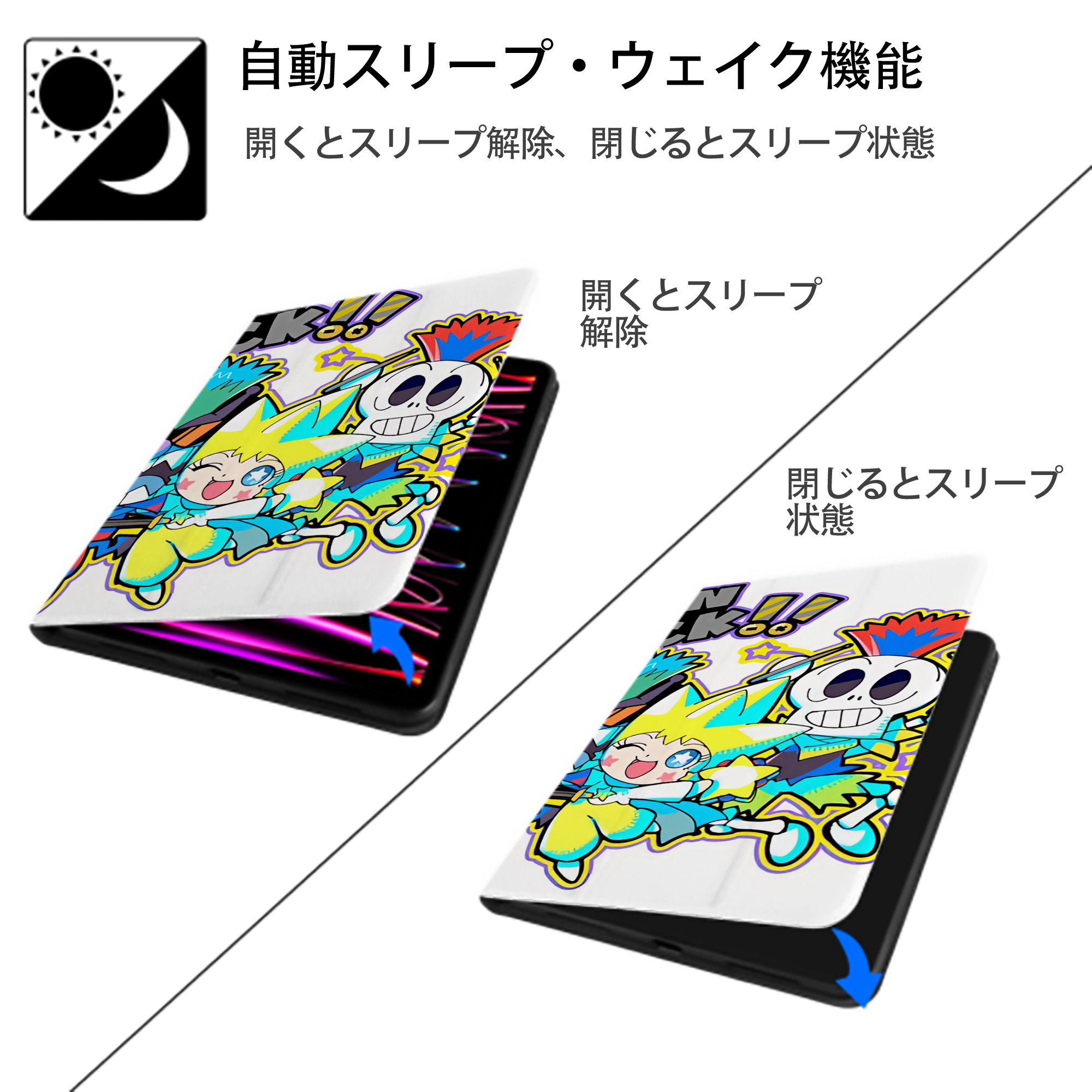 アンパンマン Anpanman IPadケース ペンホルダー付き ブックスタイルデザイン