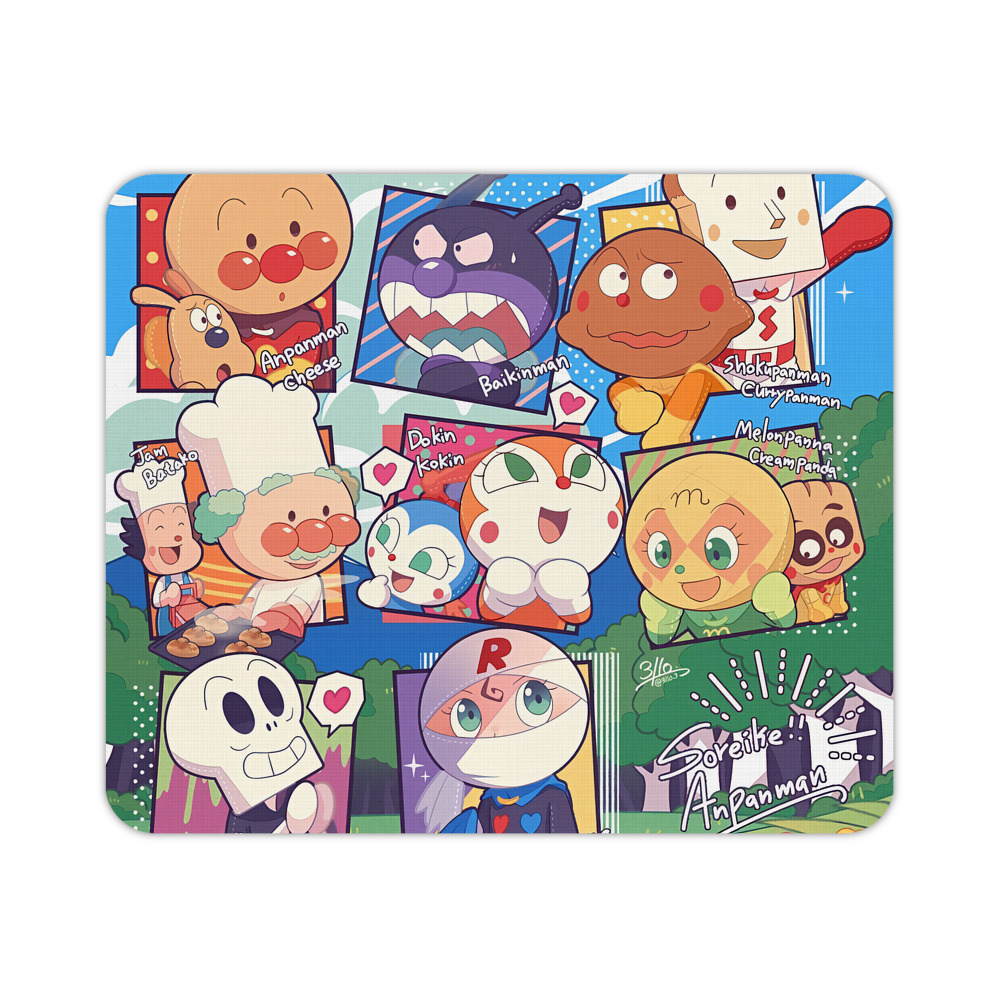 （画像用） アンパンマン Anpanman マウスパッド ステッチ加工 ラバー素材 防水 滑り止め 超薄型 ゲーミング/オフィス対応