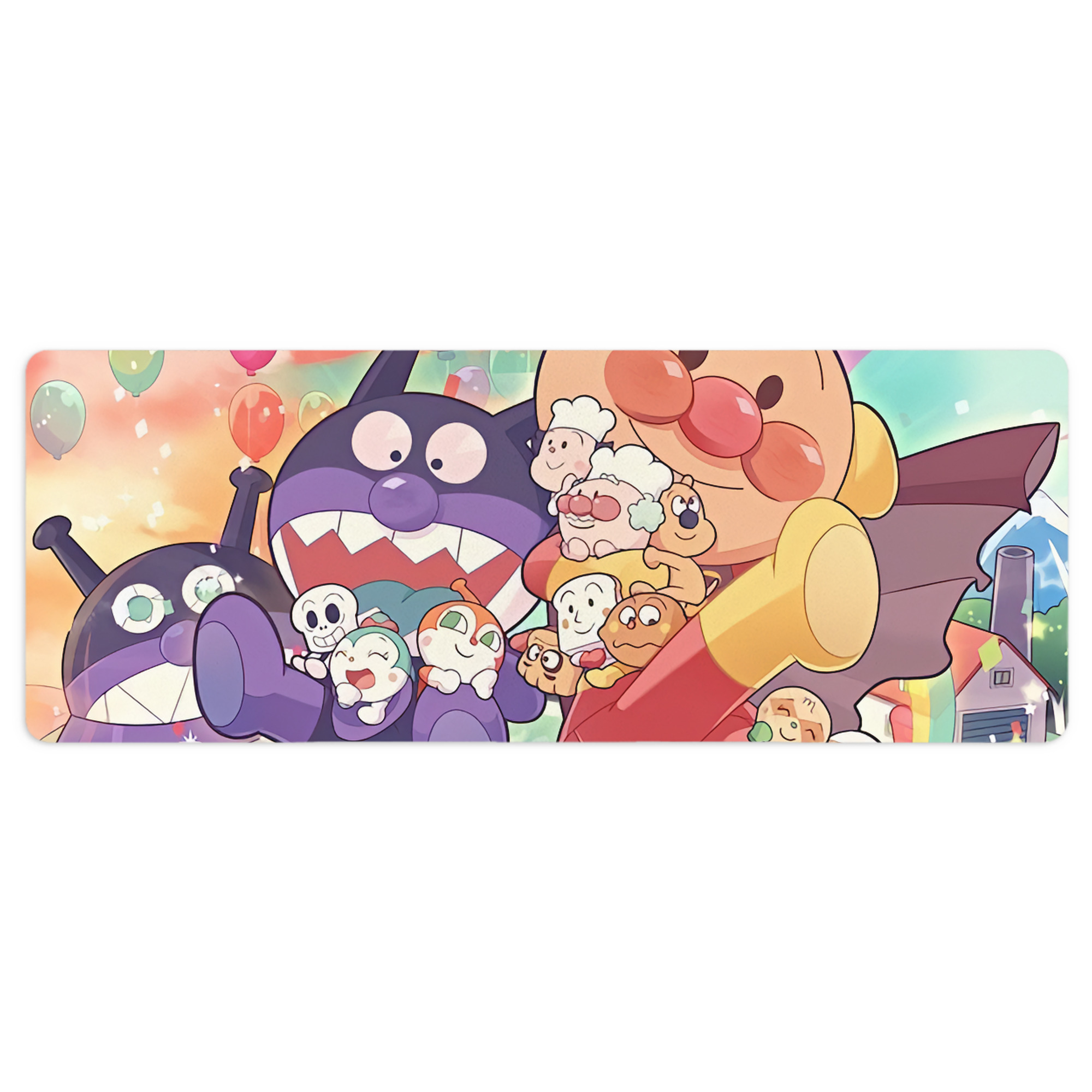 （画像用） アンパンマン Anpanman ステッチ加工 大判デスクマット／滑り止めマウスパッド