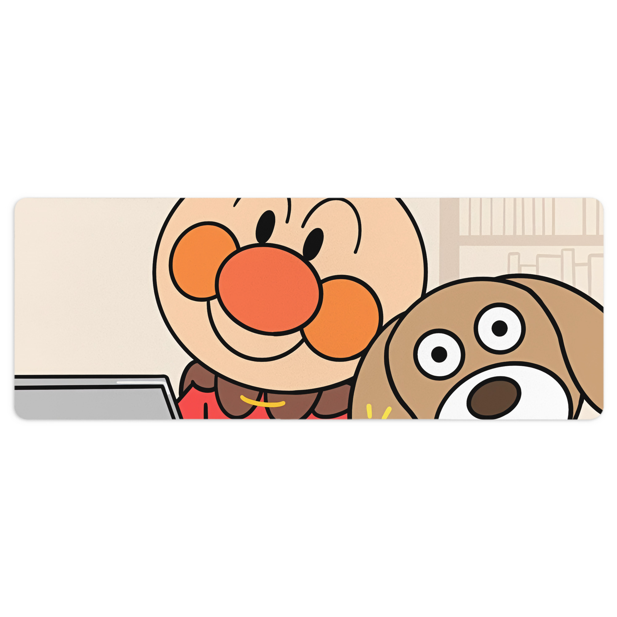 （画像用） アンパンマン Anpanman ステッチ加工 大判デスクマット／滑り止めマウスパッド