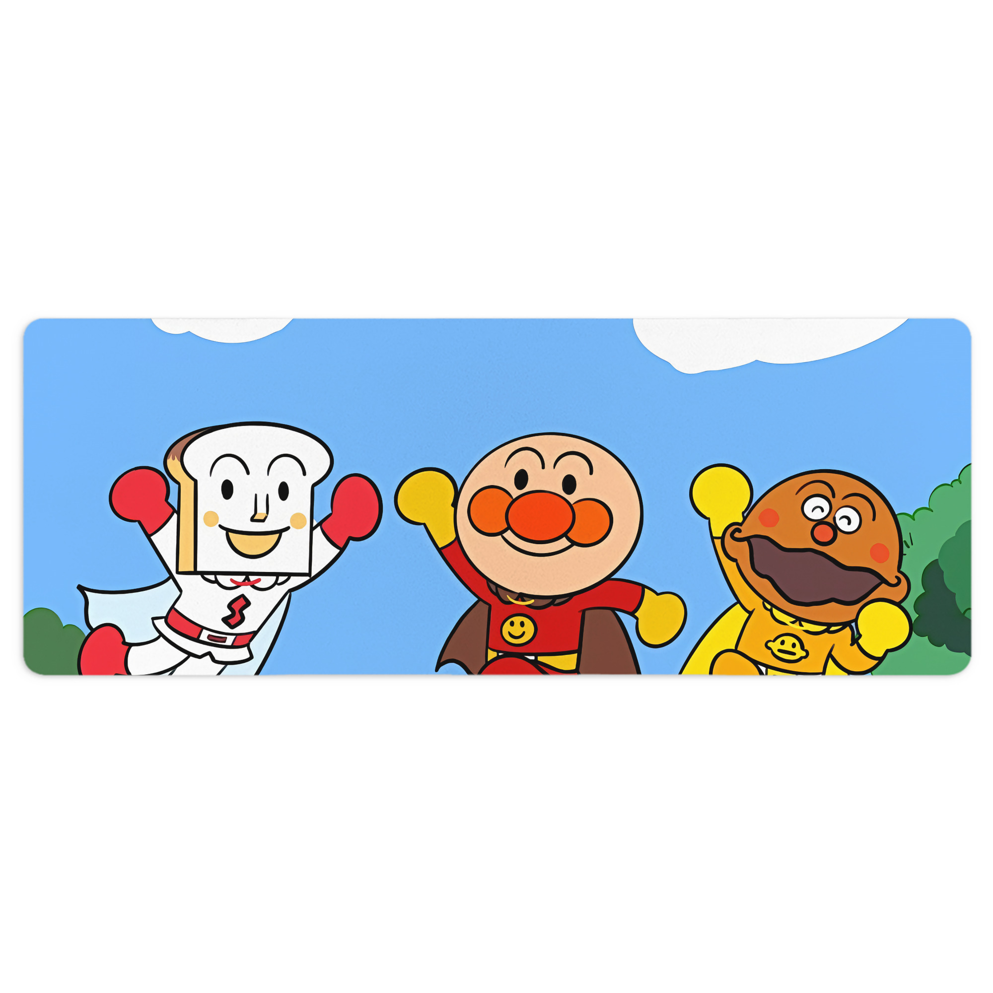 （画像用） アンパンマン Anpanman ステッチ加工 大判デスクマット／滑り止めマウスパッド
