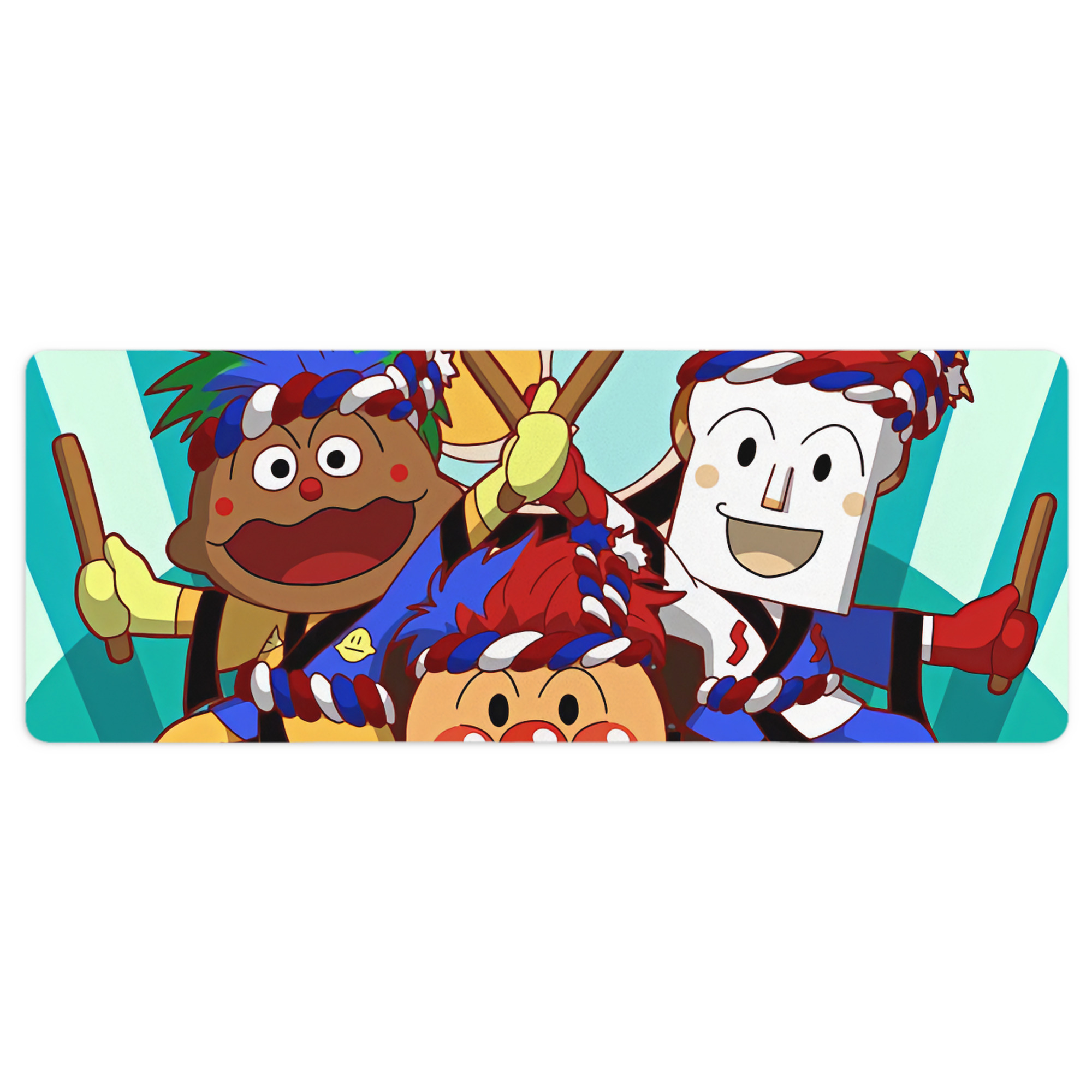 （画像用） アンパンマン Anpanman ステッチ加工 大判デスクマット／滑り止めマウスパッド