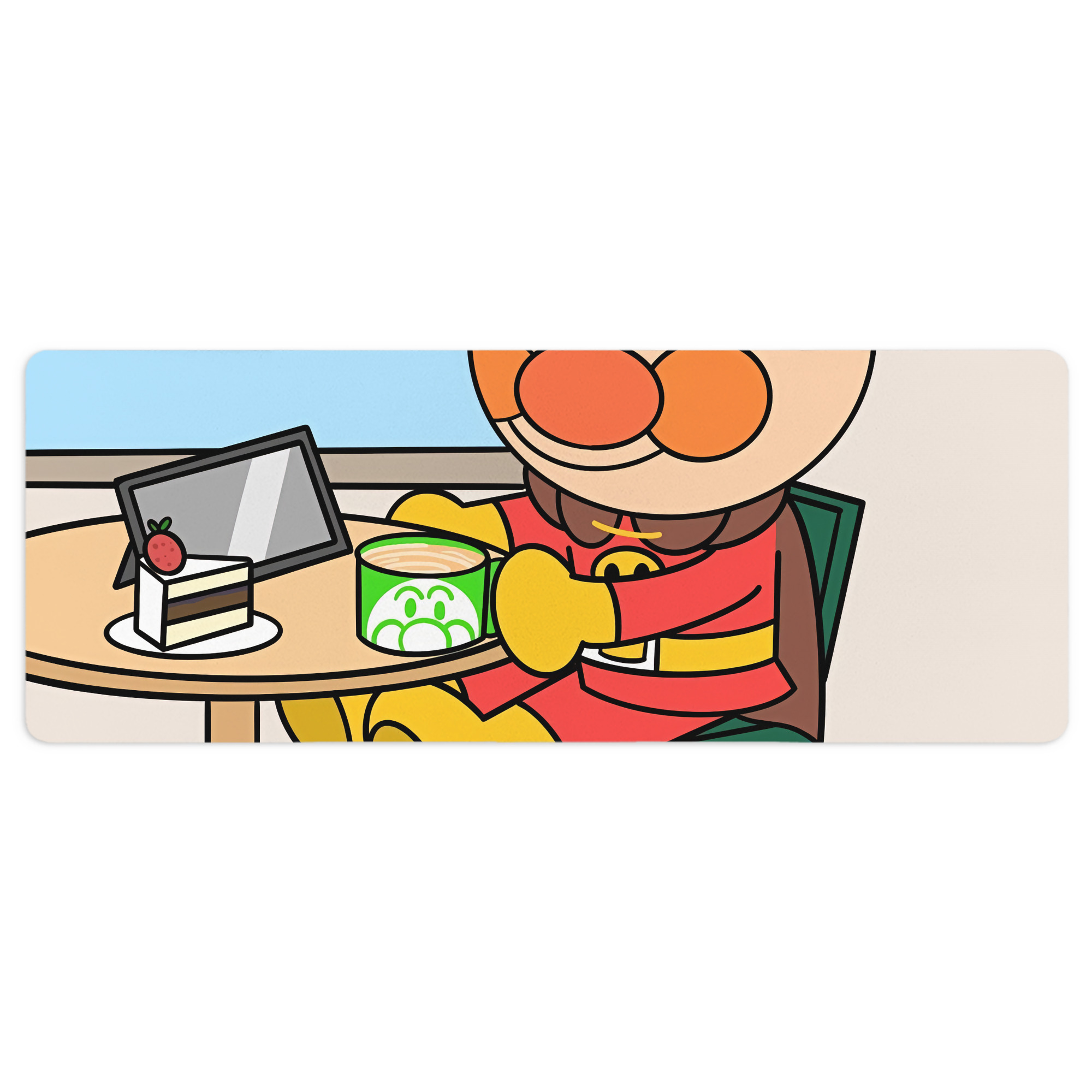 （画像用） アンパンマン Anpanman ステッチ加工 大判デスクマット／滑り止めマウスパッド