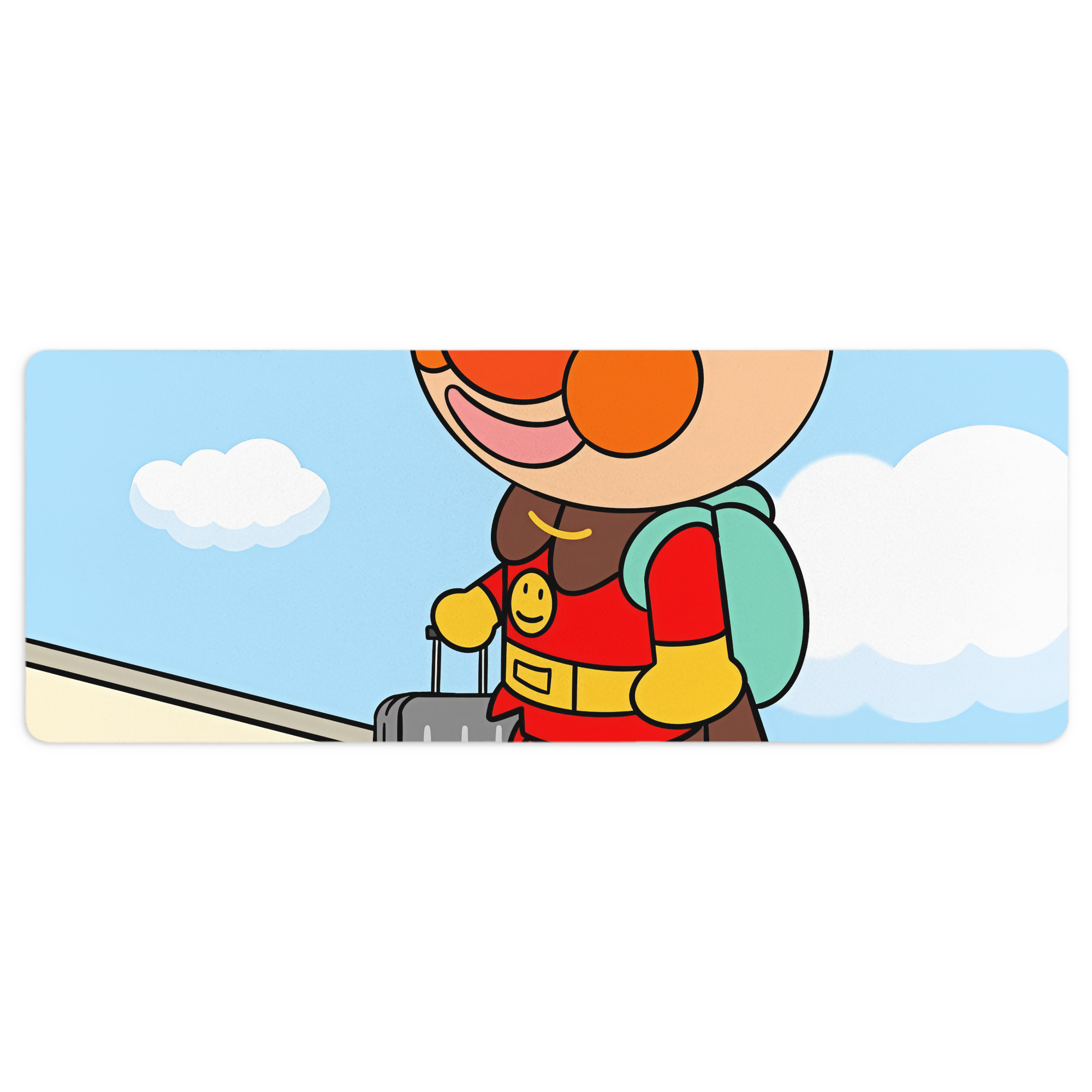 （画像用） アンパンマン Anpanman ステッチ加工 大判デスクマット／滑り止めマウスパッド