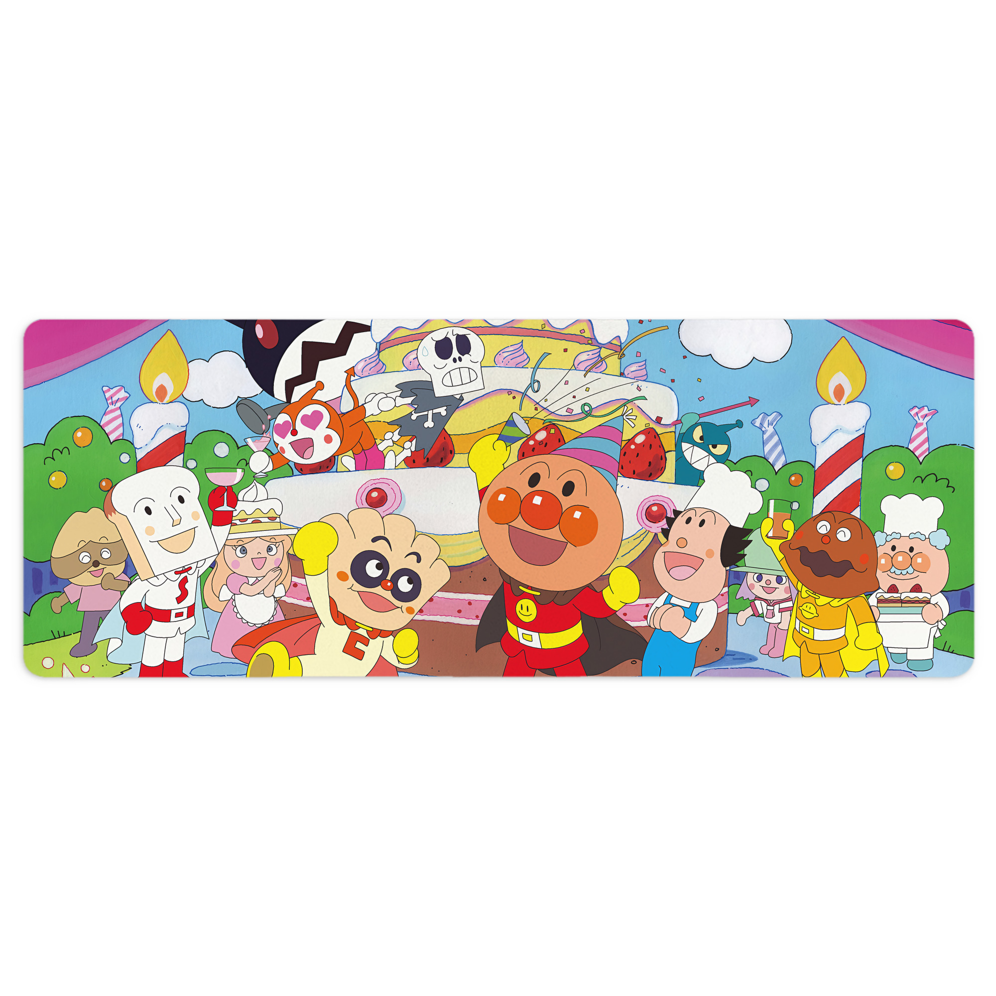 （画像用） アンパンマン Anpanman ステッチ加工 大判デスクマット／滑り止めマウスパッド