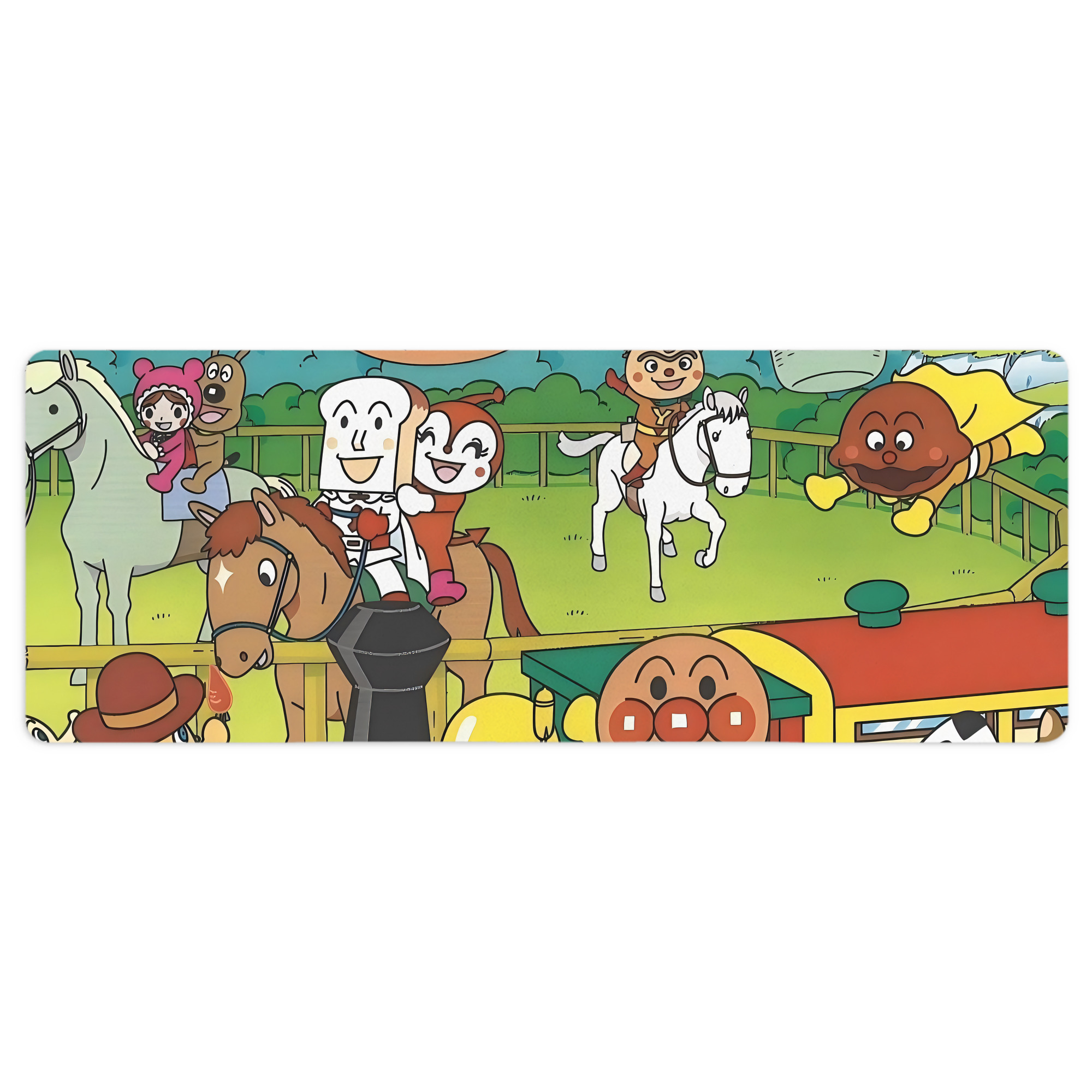（画像用） アンパンマン Anpanman ステッチ加工 大判デスクマット／滑り止めマウスパッド