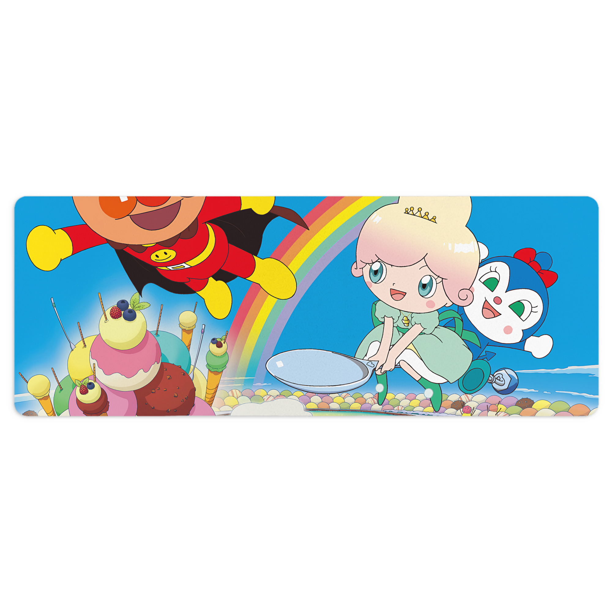 （画像用） アンパンマン Anpanman ステッチ加工 大判デスクマット／滑り止めマウスパッド