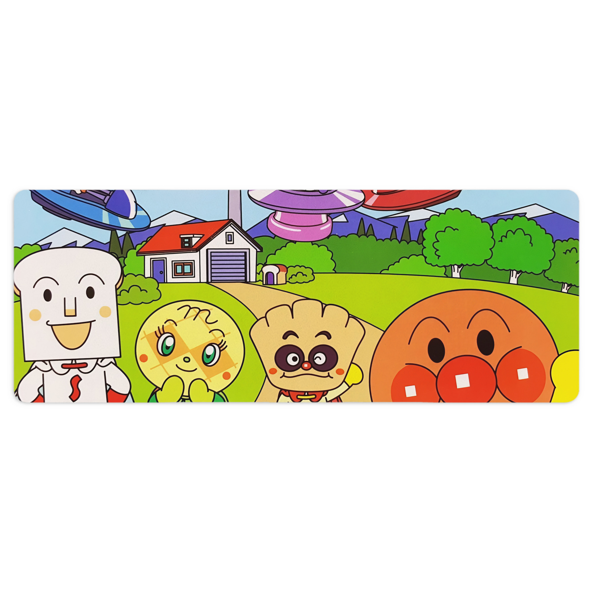（画像用） アンパンマン Anpanman ステッチ加工 大判デスクマット／滑り止めマウスパッド