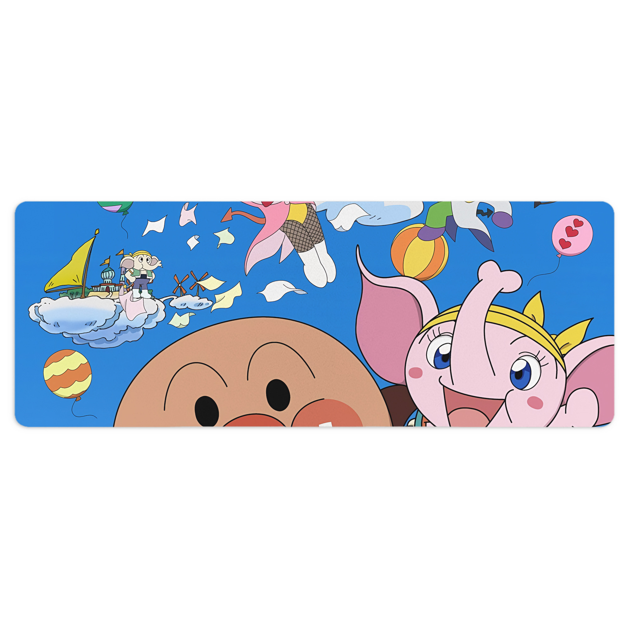 （画像用） アンパンマン Anpanman ステッチ加工 大判デスクマット／滑り止めマウスパッド